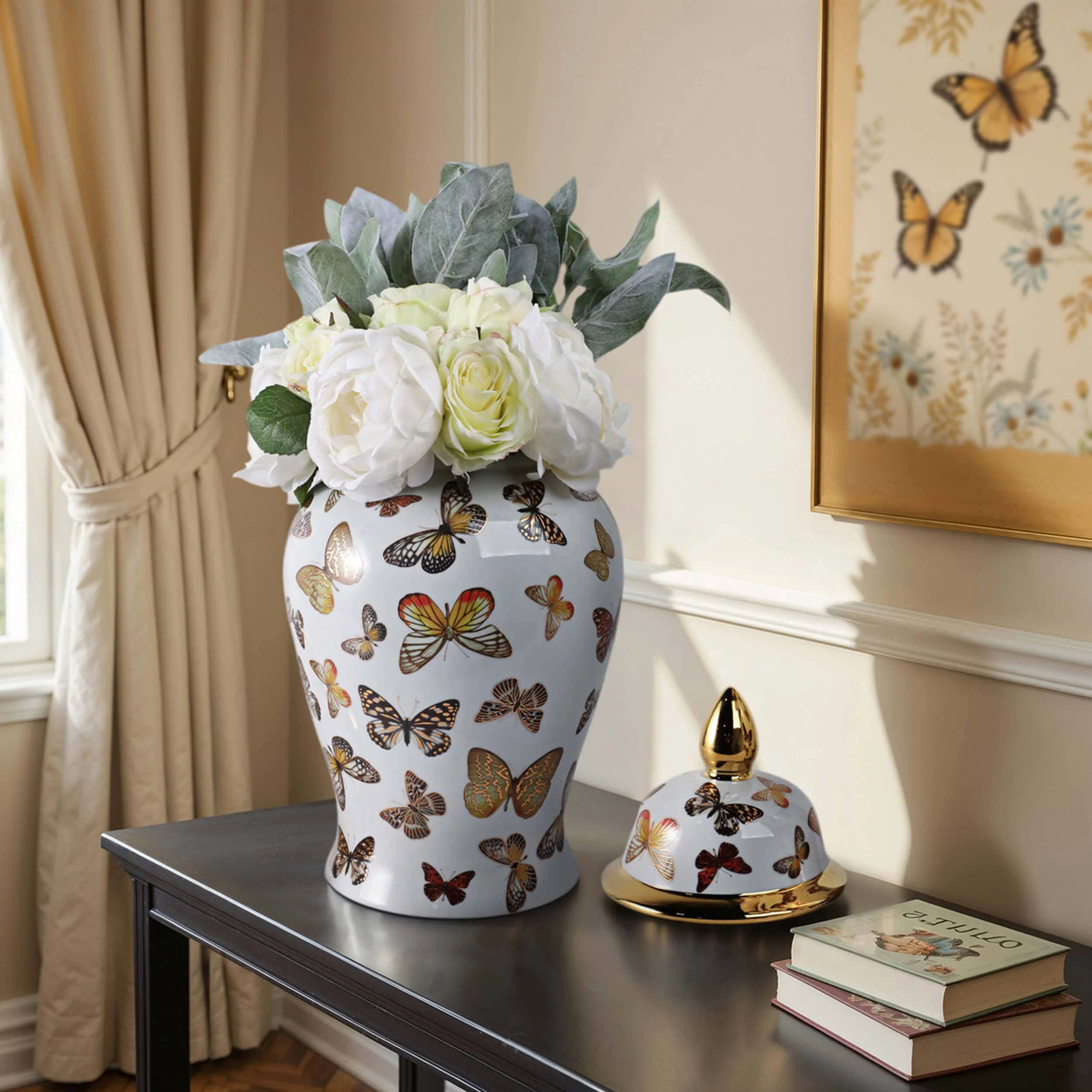 Butterflies Temple Jar, Multi - Image 6