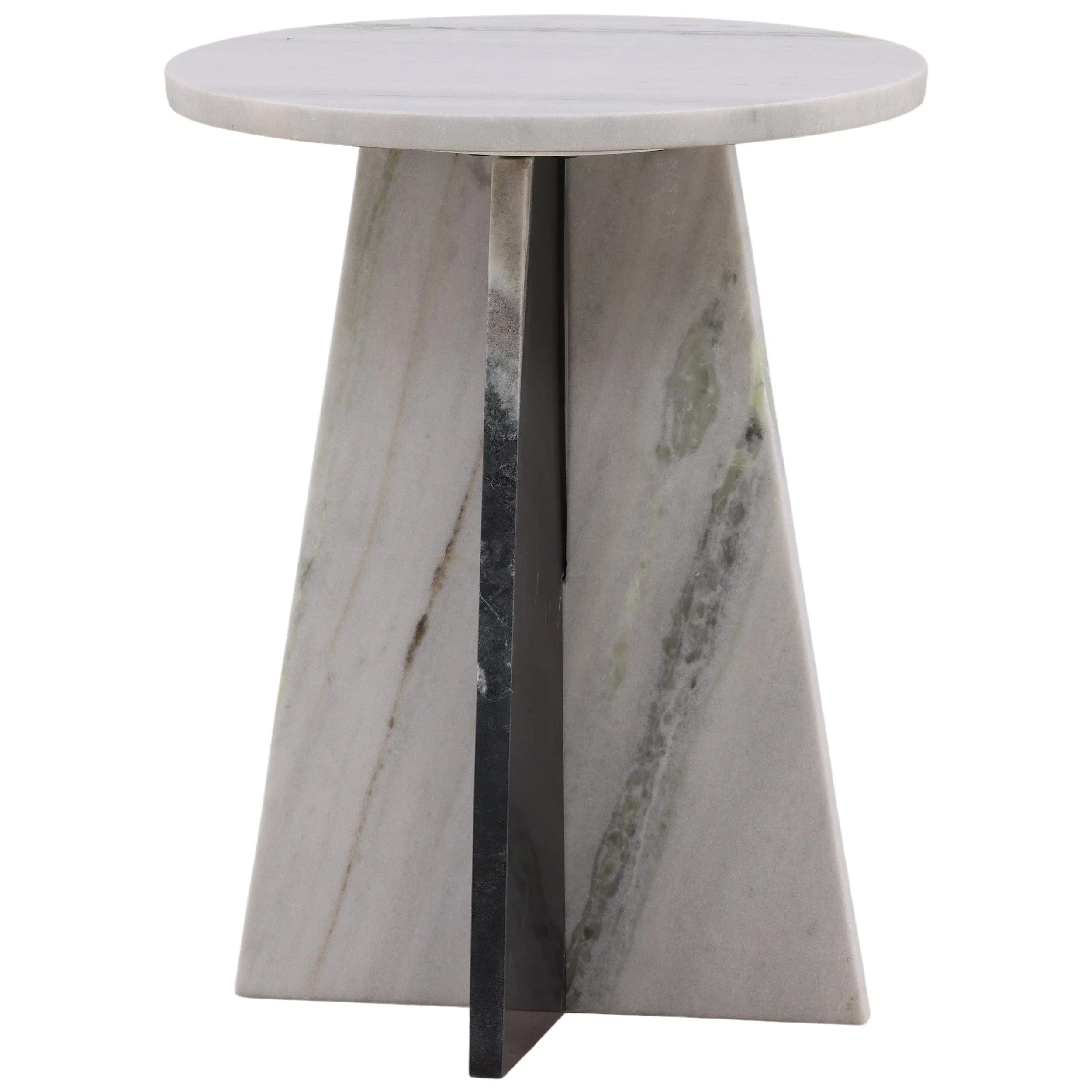 Caldwell Marble Side Table, Black/White