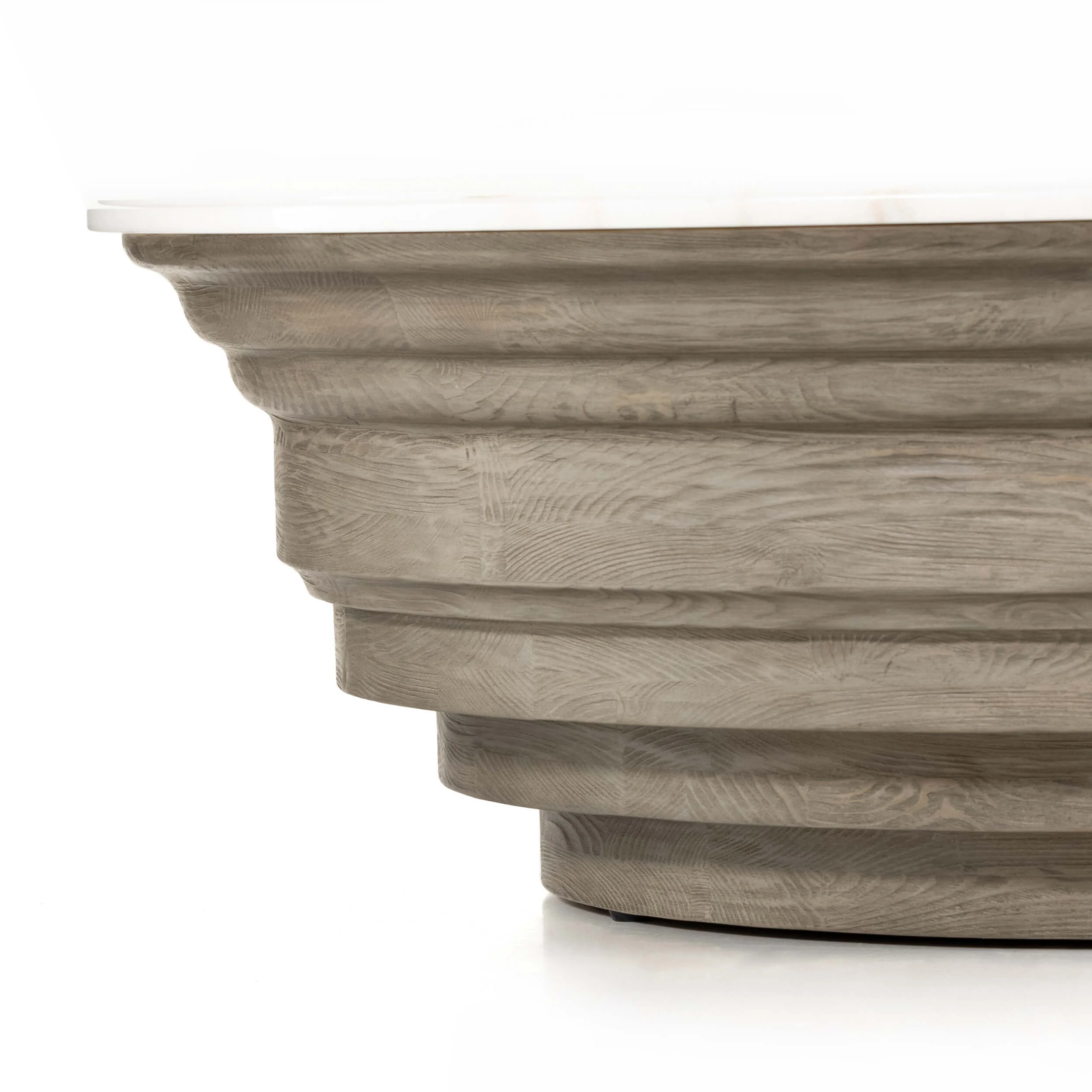 Caldwell Stone Coffee Table, White Marble by Four Hands - Image 5