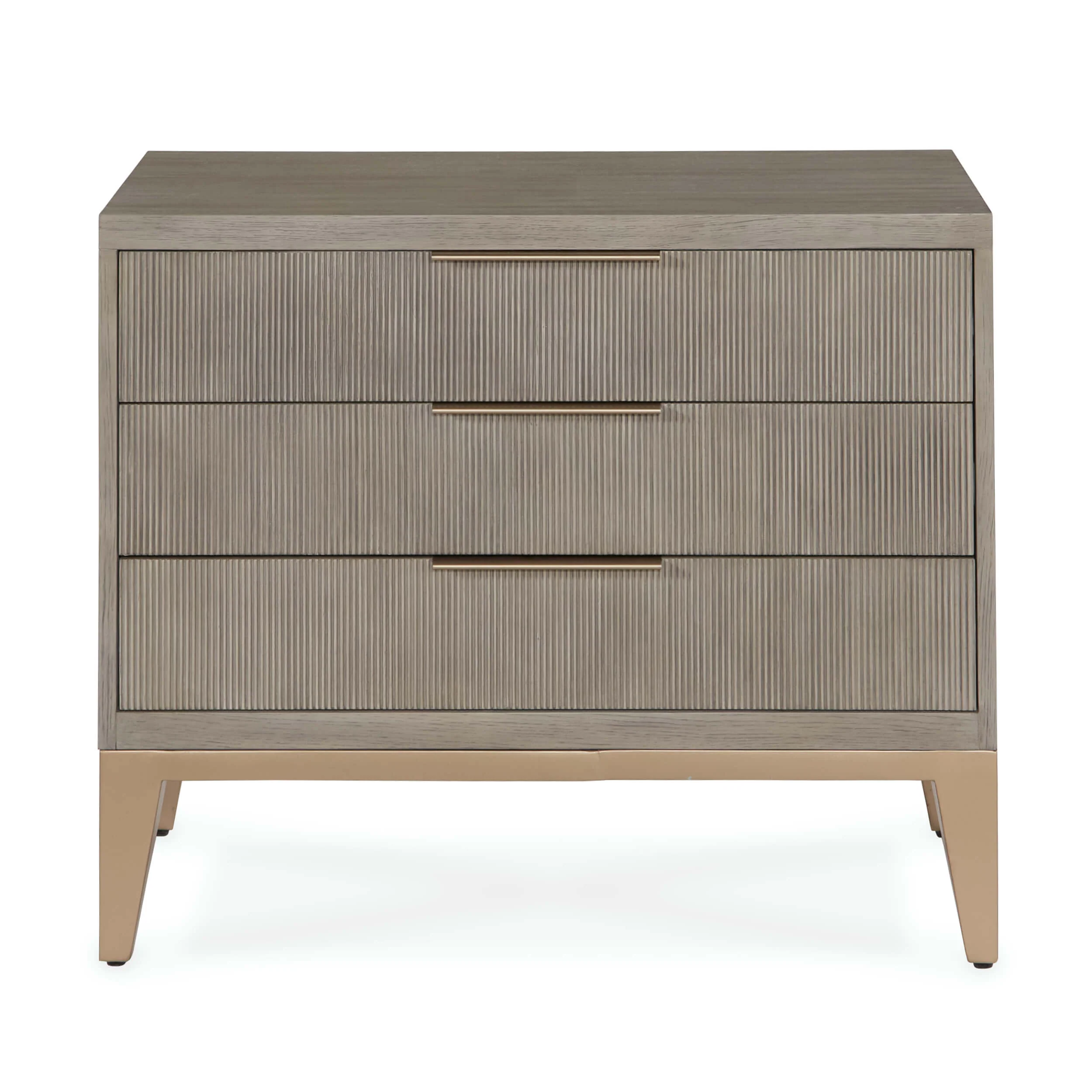 Caleb 3 Drawer Nightstand, Brushed Smoke - Image 2