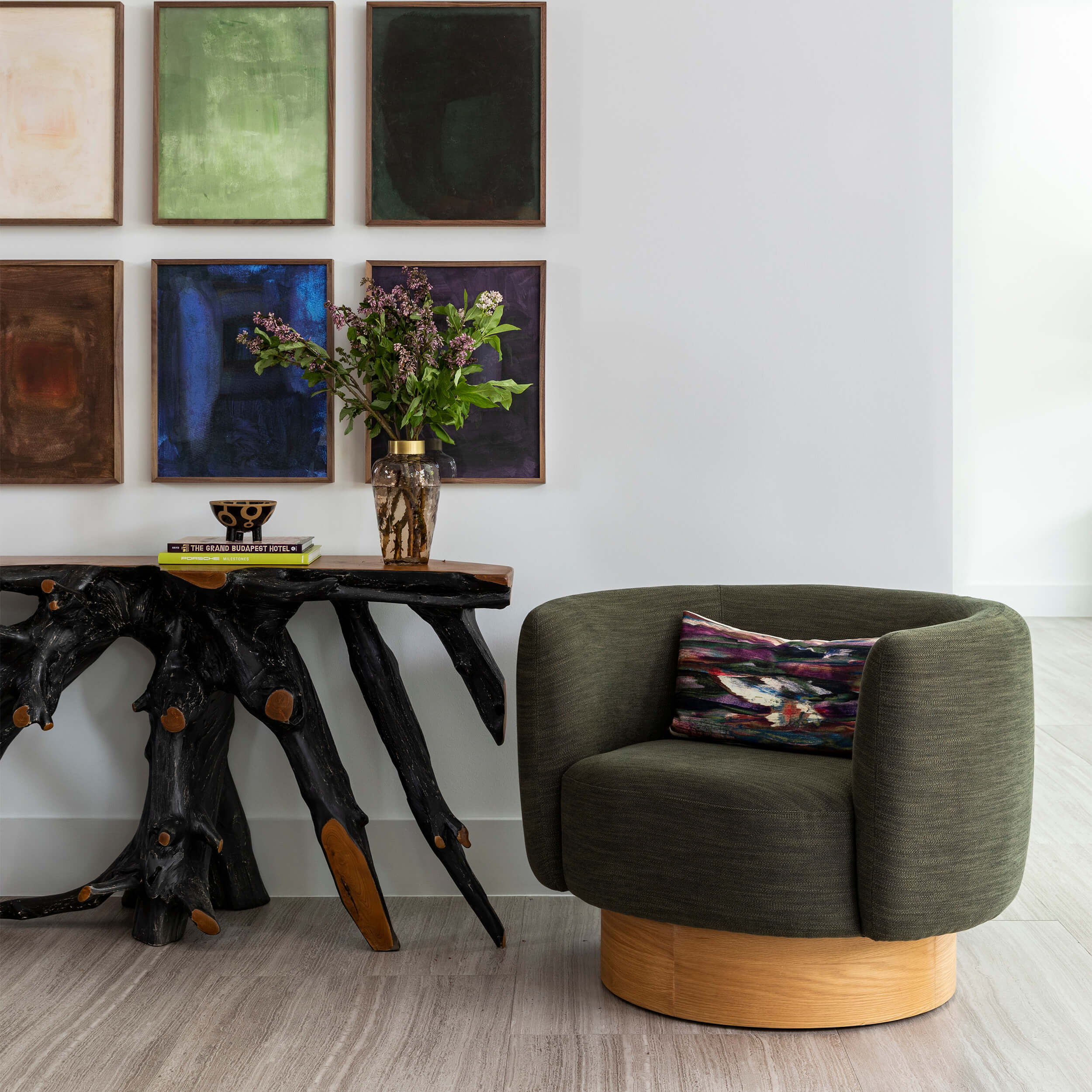 Calista Swivel Chair, Atlantis Moss by Four Hands - Image 12