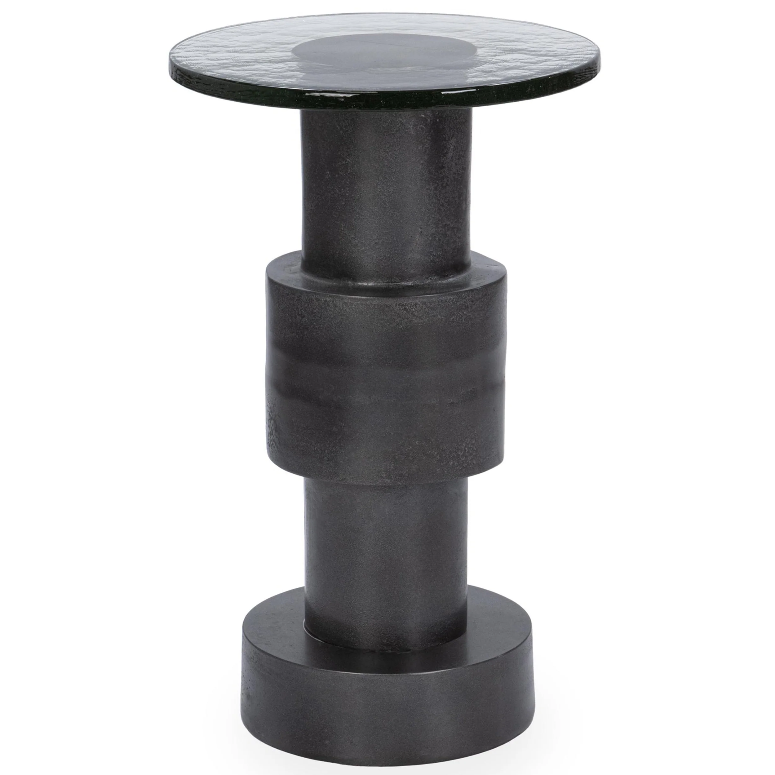 Callen Round Accent Table, Antique Nickel