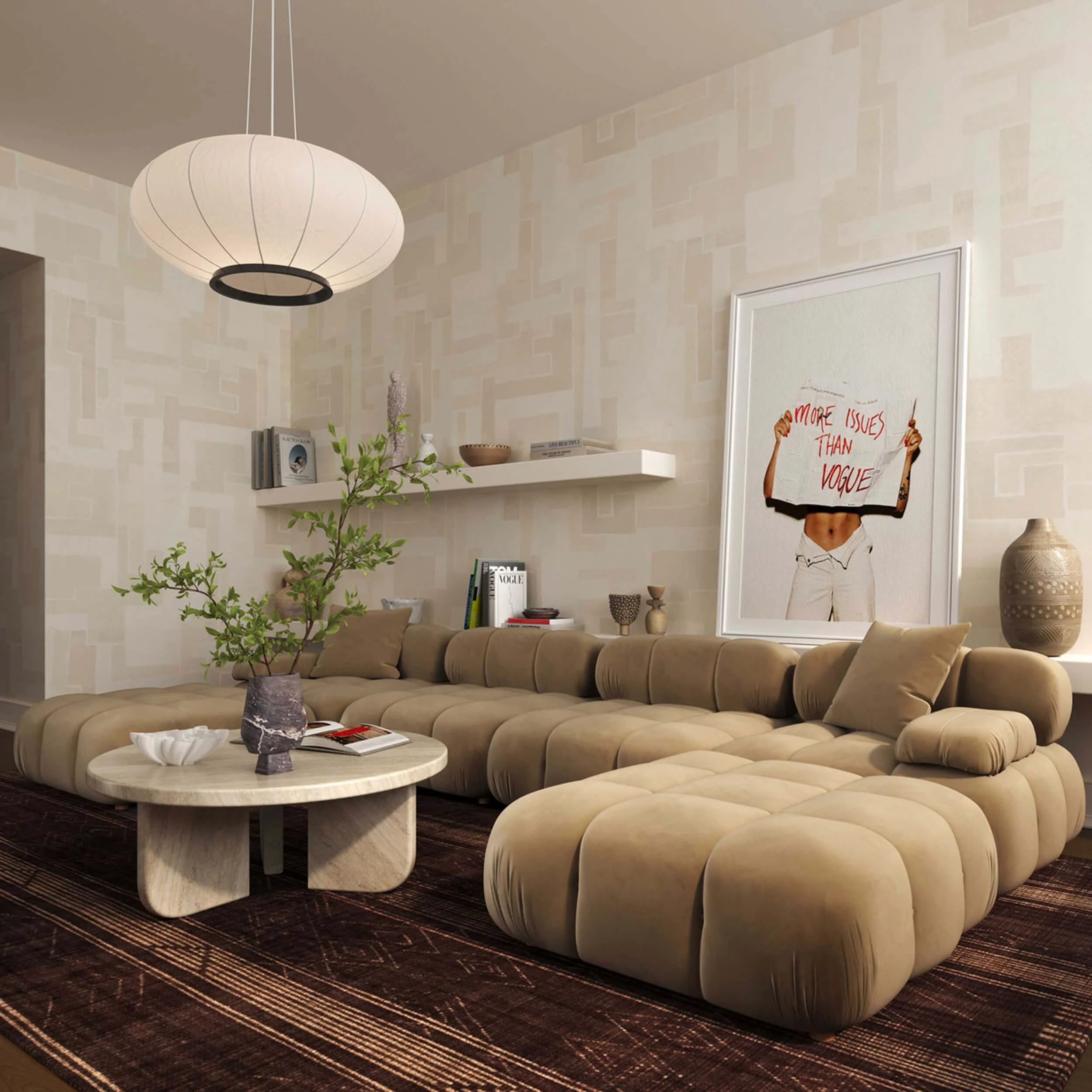 Calliope 6 Piece Modular Sectional, Café Au Lait - Image 5