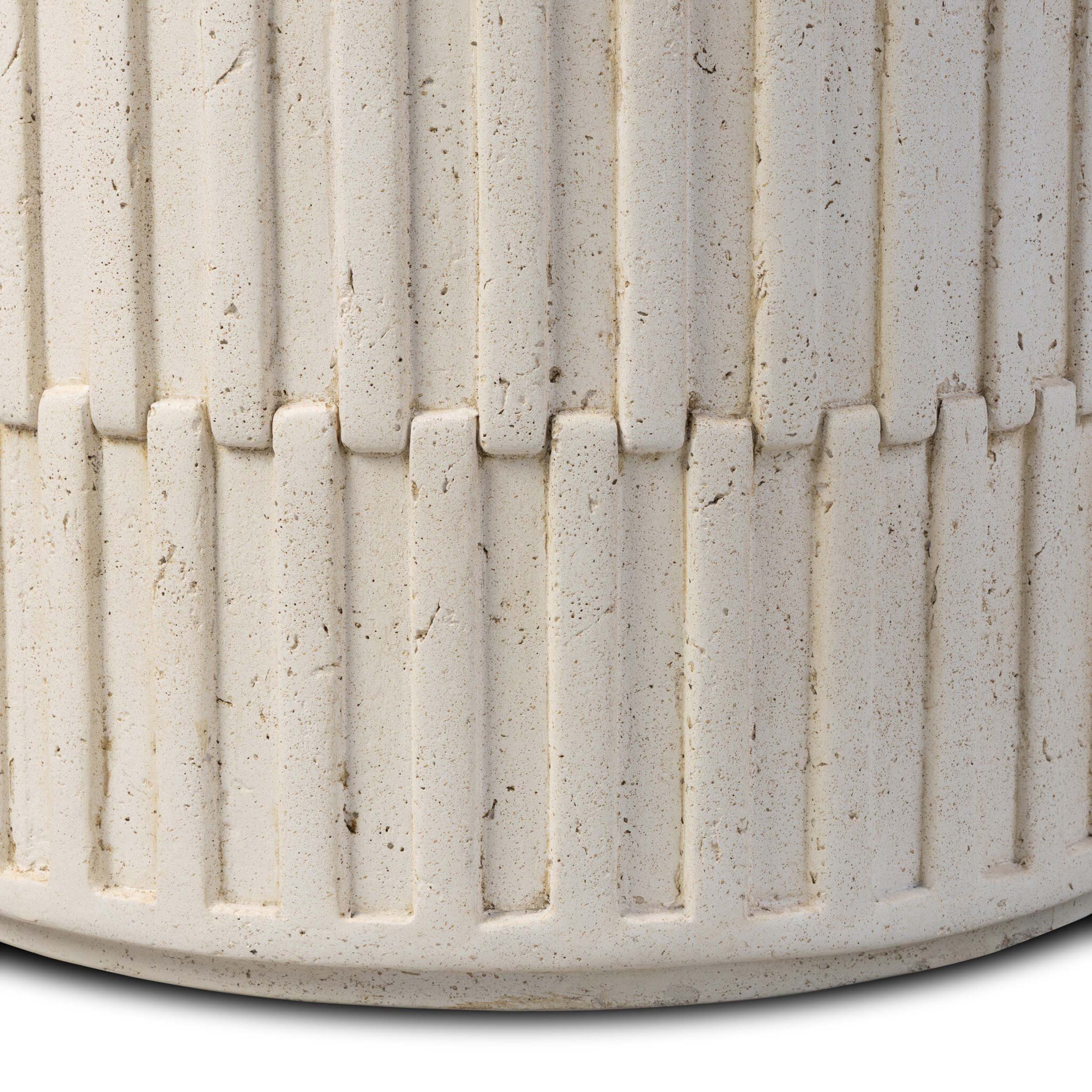 Callisto Outdoor End Table, Aged White by Four hands - Image 6