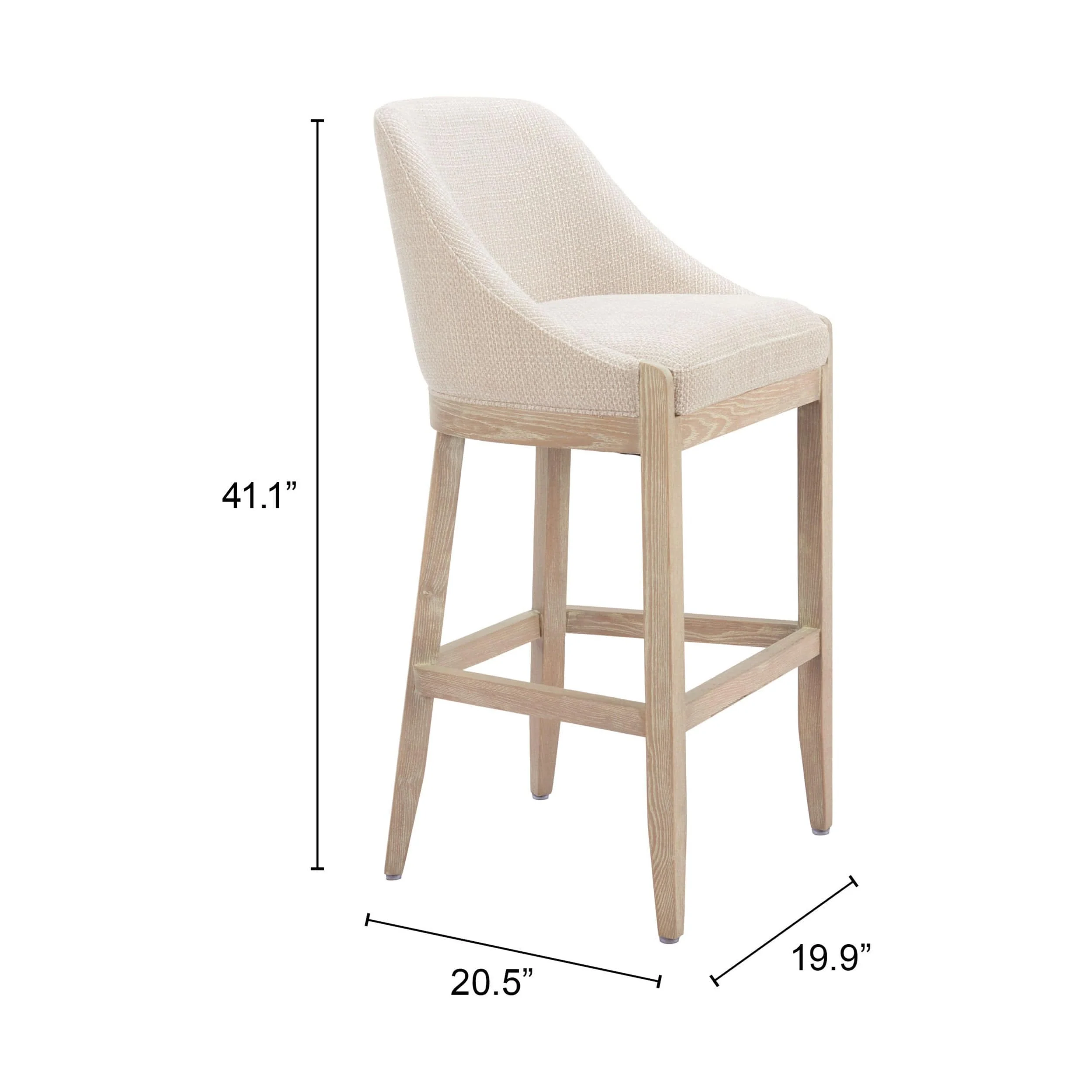 Calmo Bar Stool, Beige - Image 7