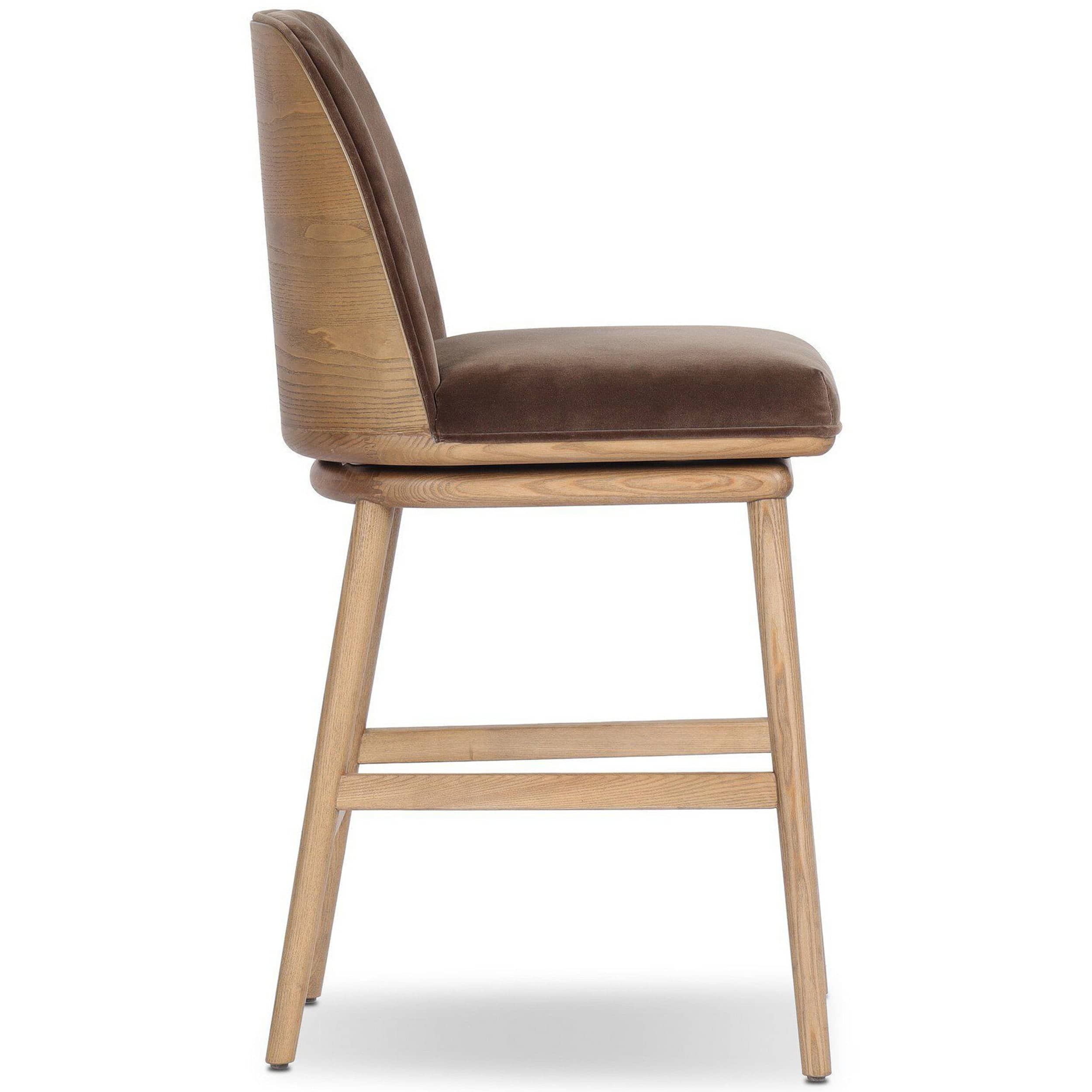 Camden Swivel Bar & Counter Stool, Surrey Mink by Four Hands - Image 3