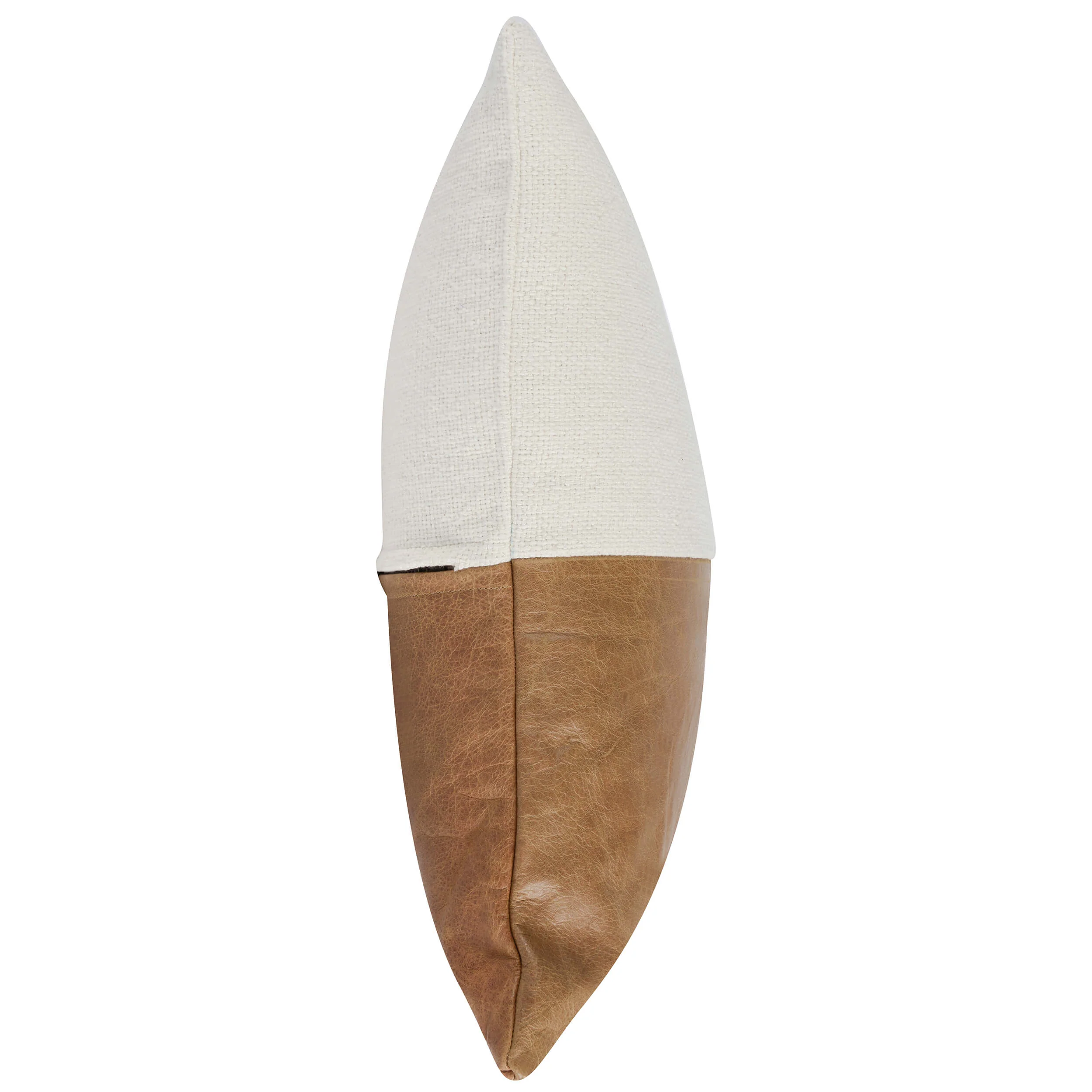 Canyon Leather Pillow, Ivory/Chestnut - Image 2