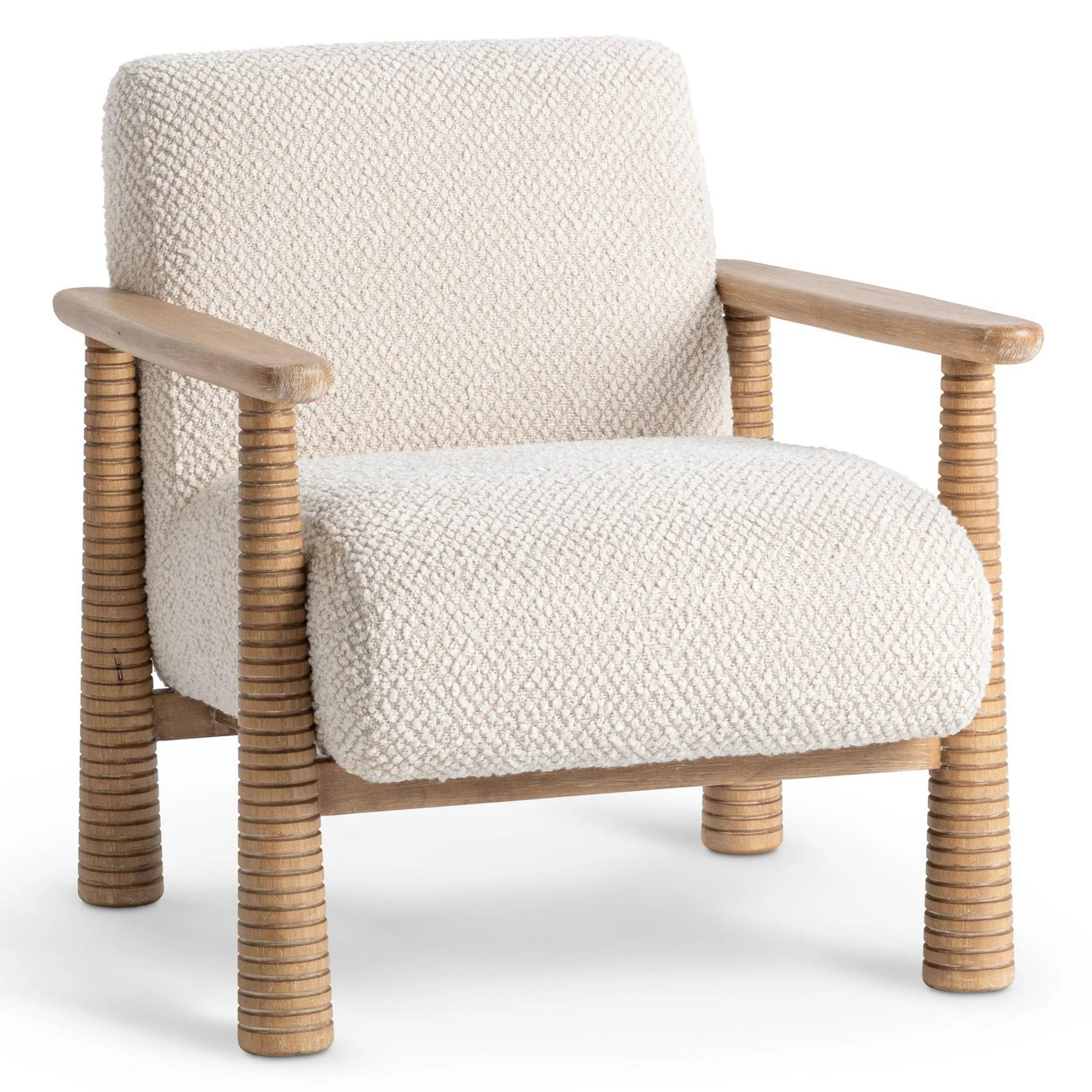Caprice Accent Chair, Light Beige/ Natural