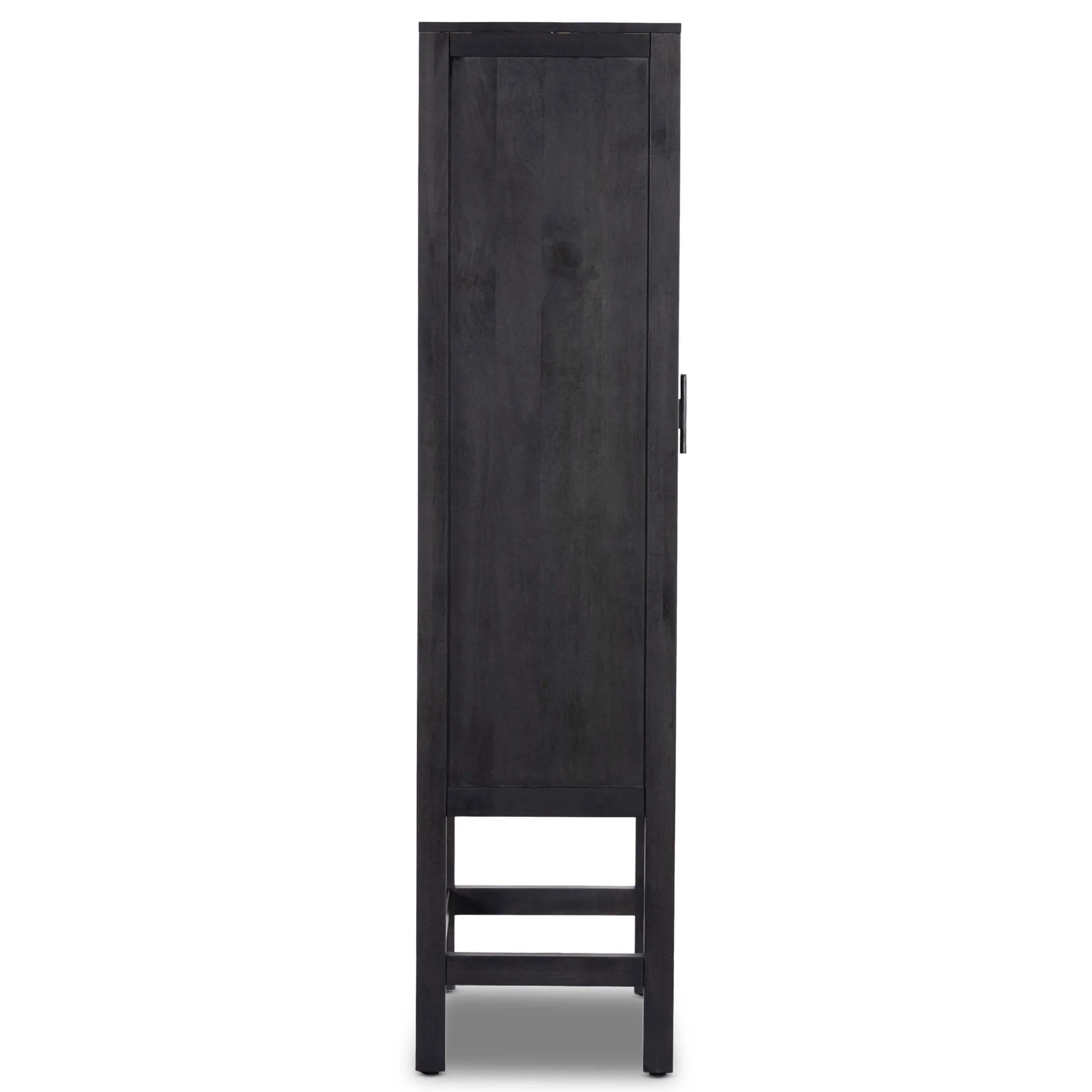 Caprice Narrow Cabinet, Black Wash w/Black Cane by Four Hands - Image 5