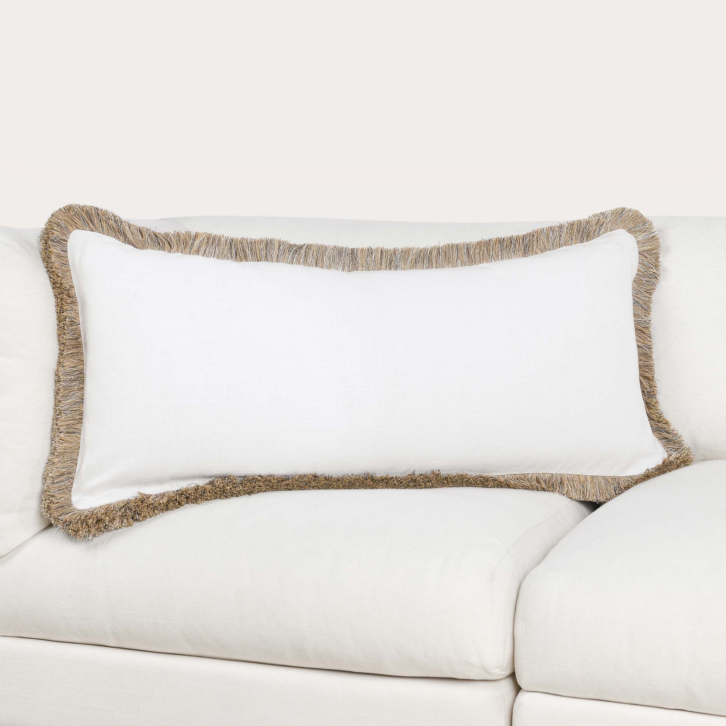 Cara Lumbar Pillow, Ivory/Natural - Image 5