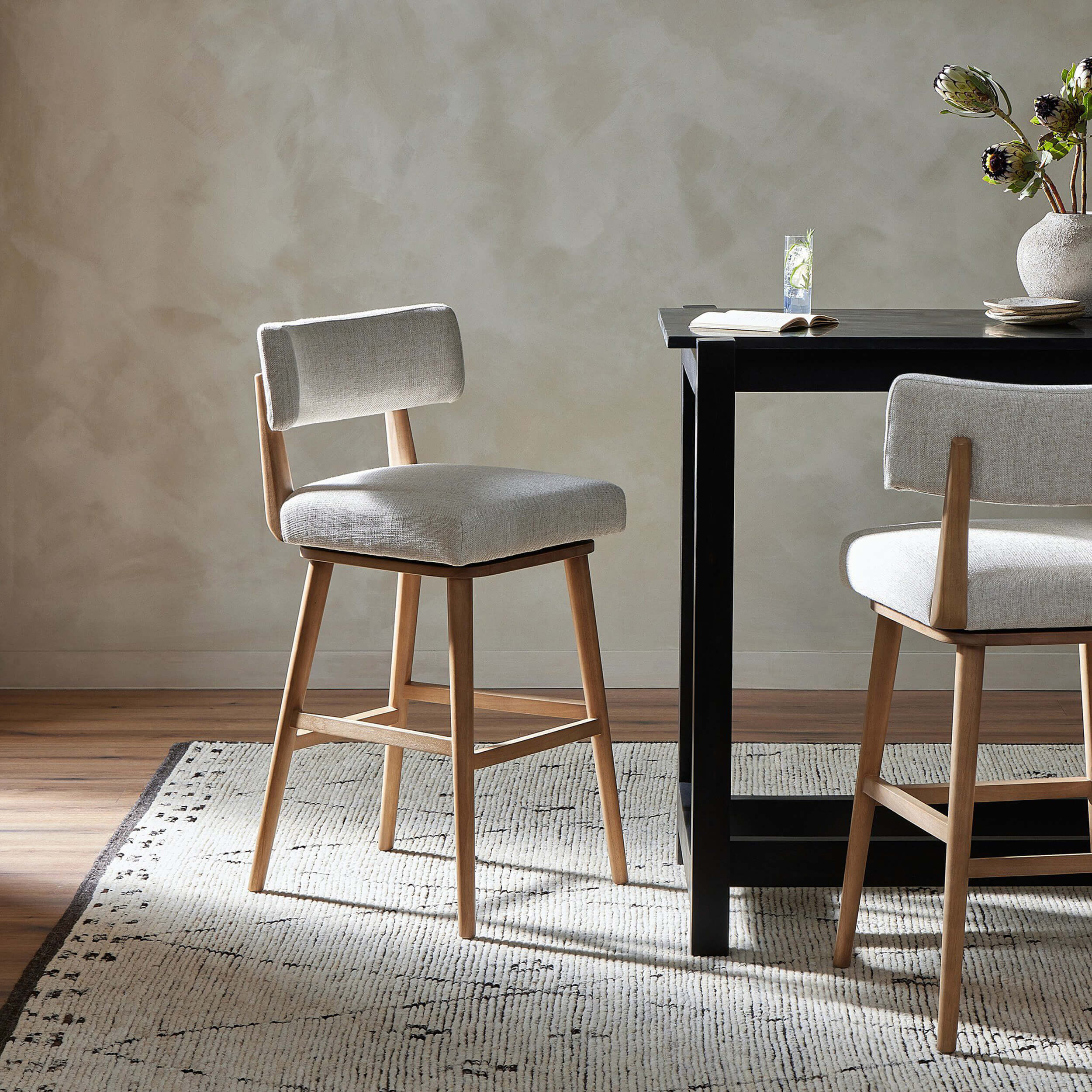 Cardell Swivel Bar & Counter Stool, Natural by Four Hands - Image 7