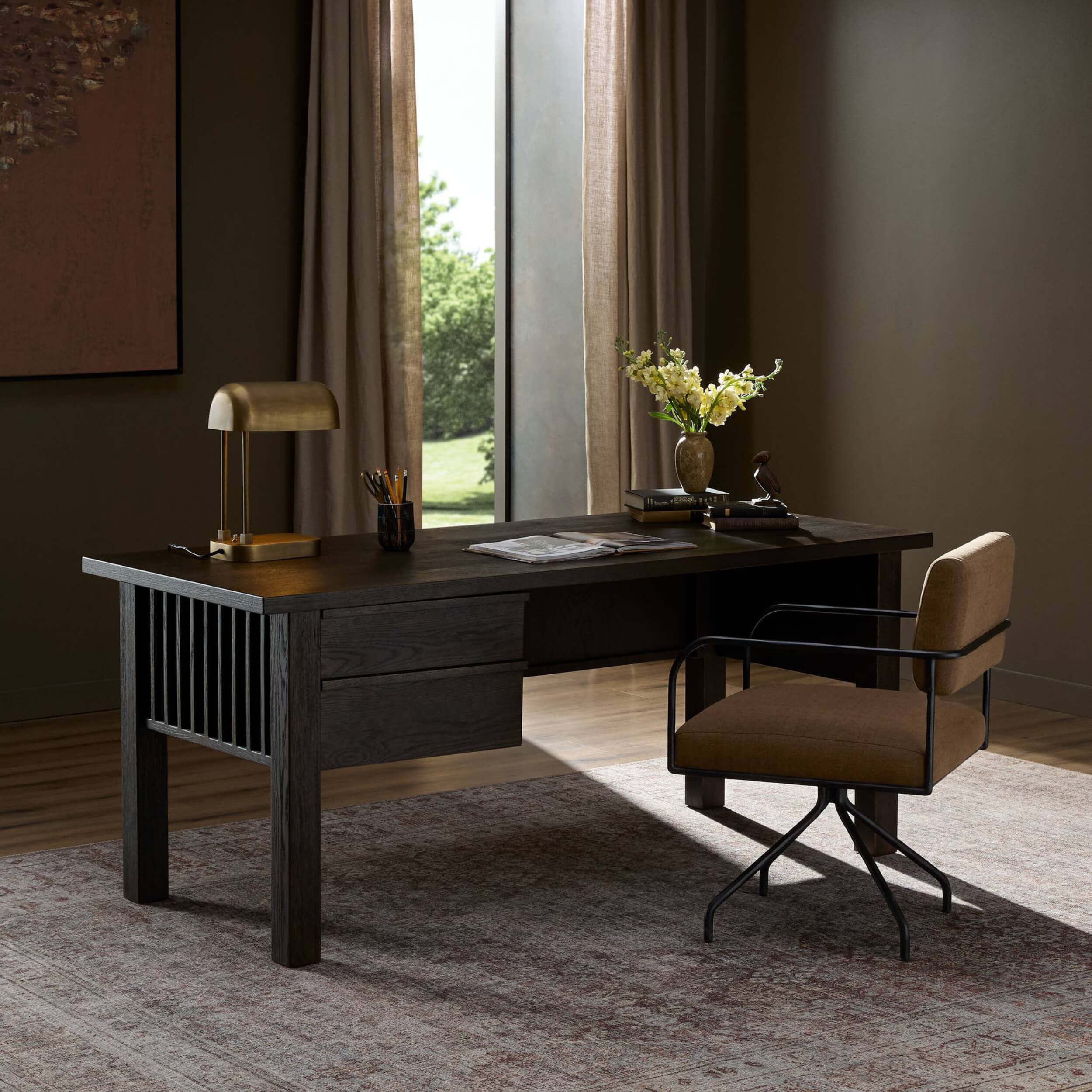 Carlton Desk, Dark Umber by Four Hands - Image 7