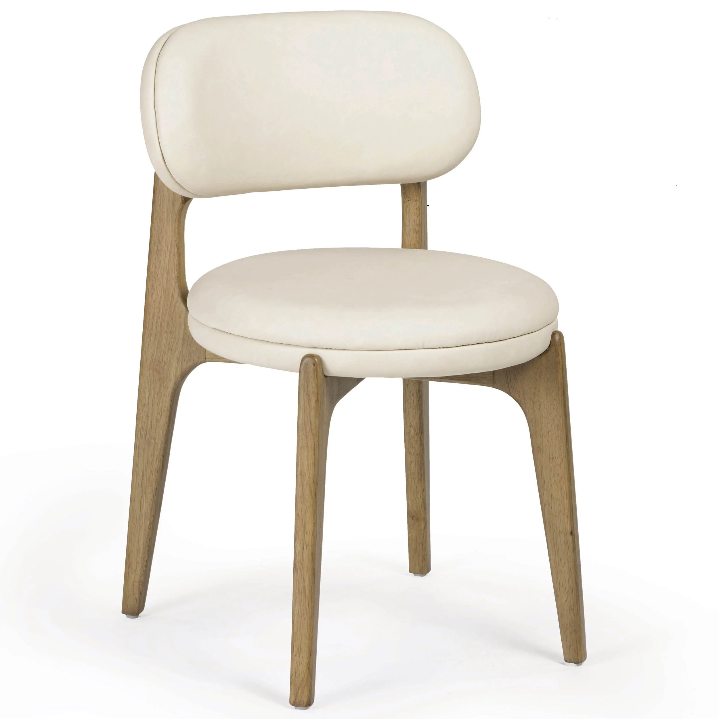 Carnation Vegan Leather Dining Chair, Cream