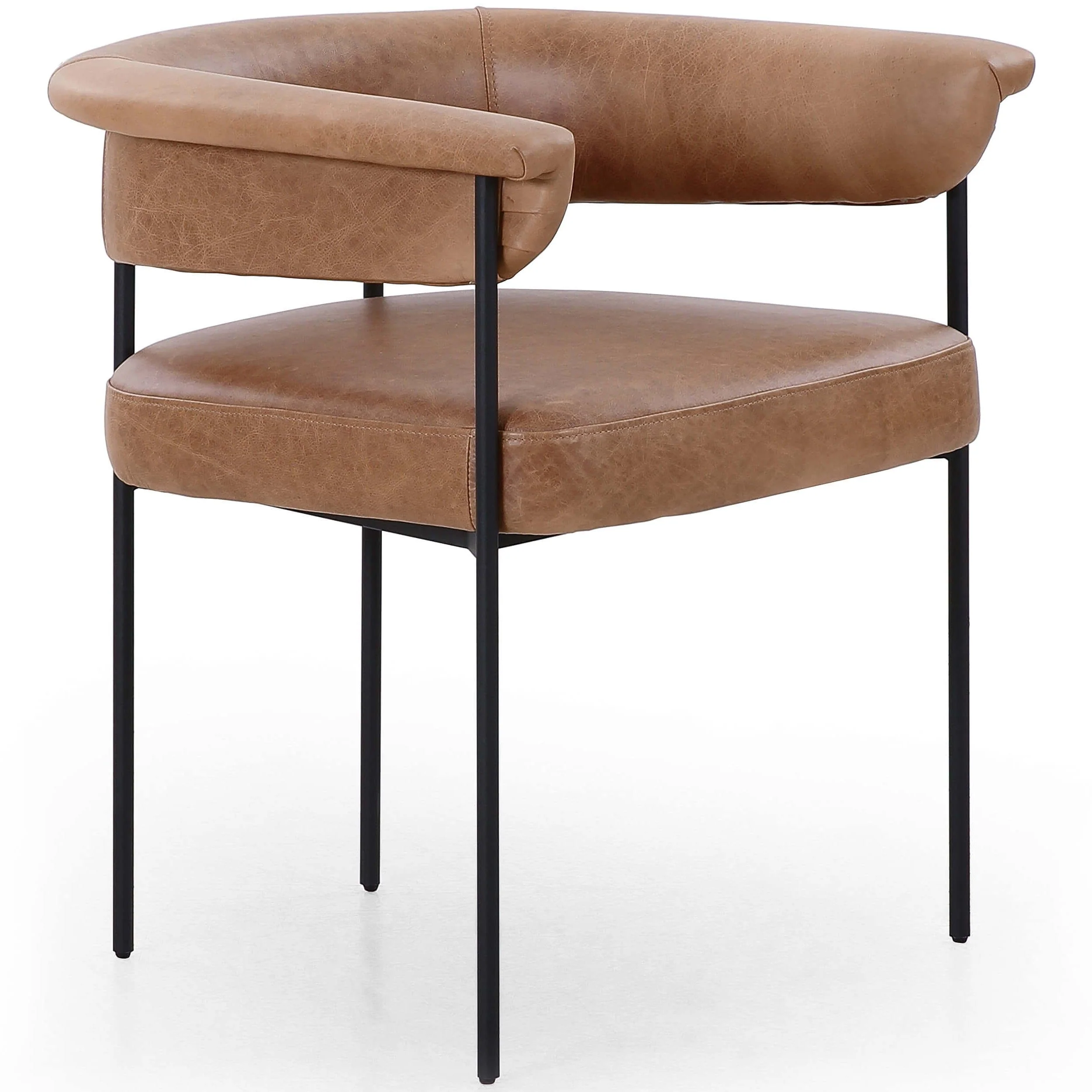 Carrie Leather Dining Chair, Chaps Saddle, Set of 2 by Four Hands