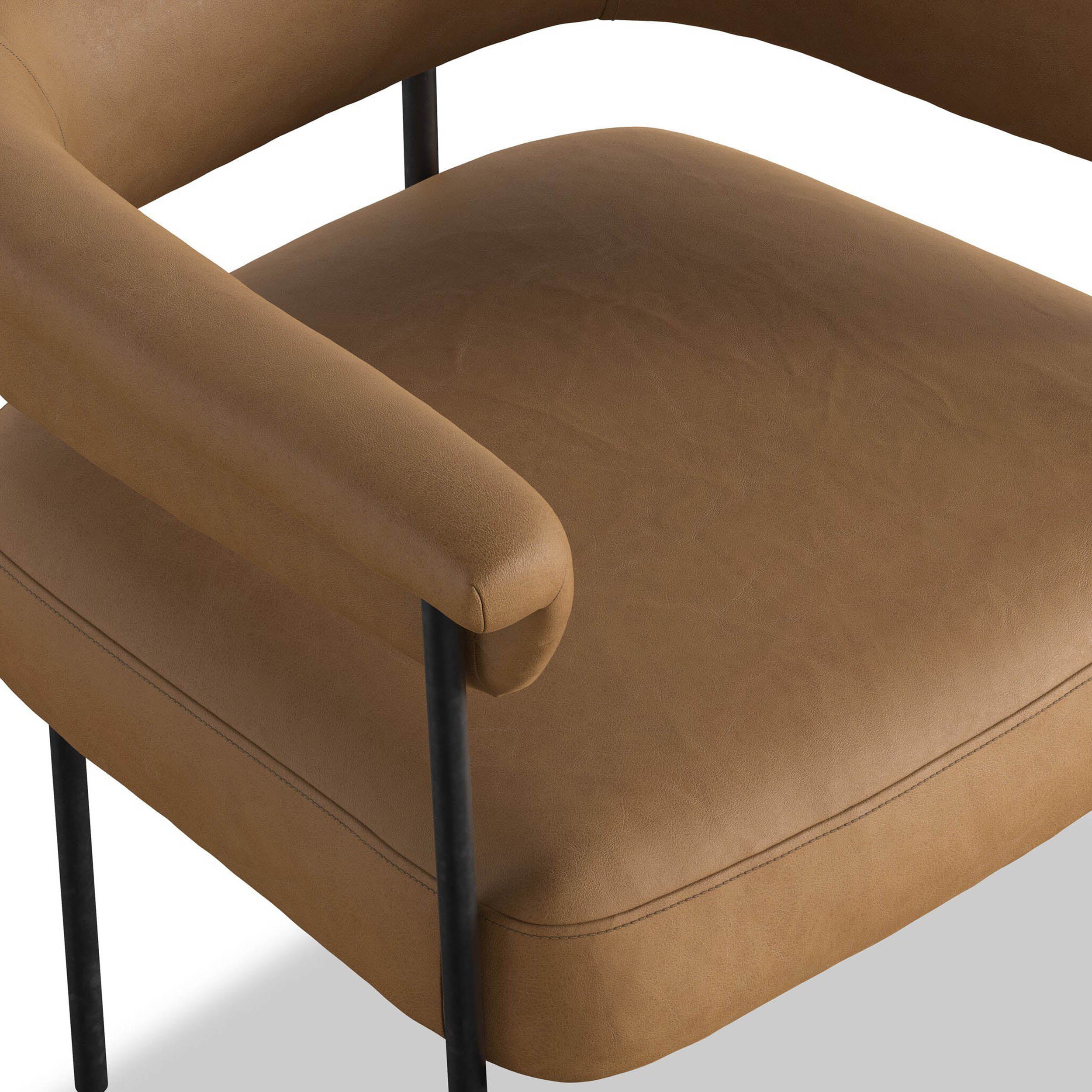 Carrie Leather Dining Chair, Maestro Camel, Set of 2 by Four Hands - Image 5