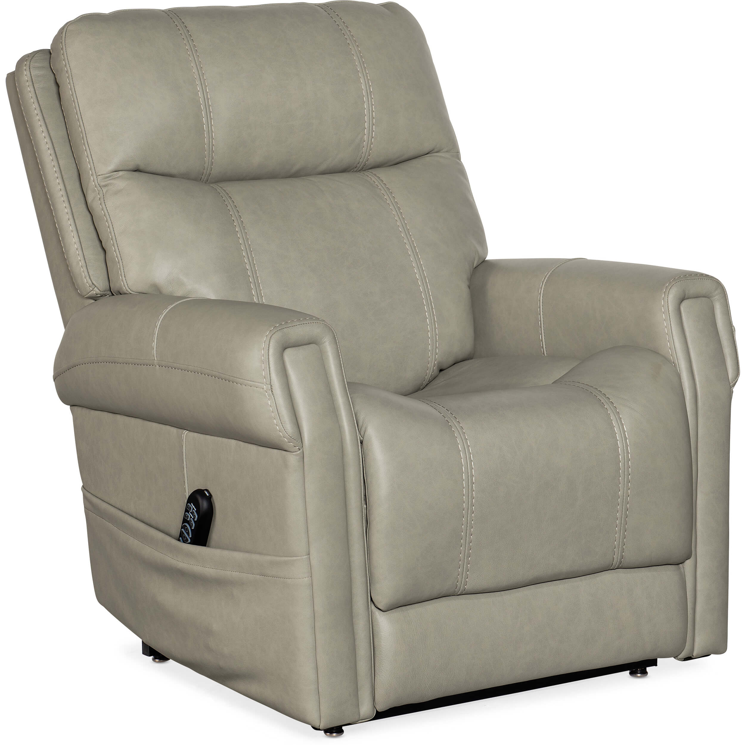 Carroll Power Motion Leather Recliner, Milton Fog