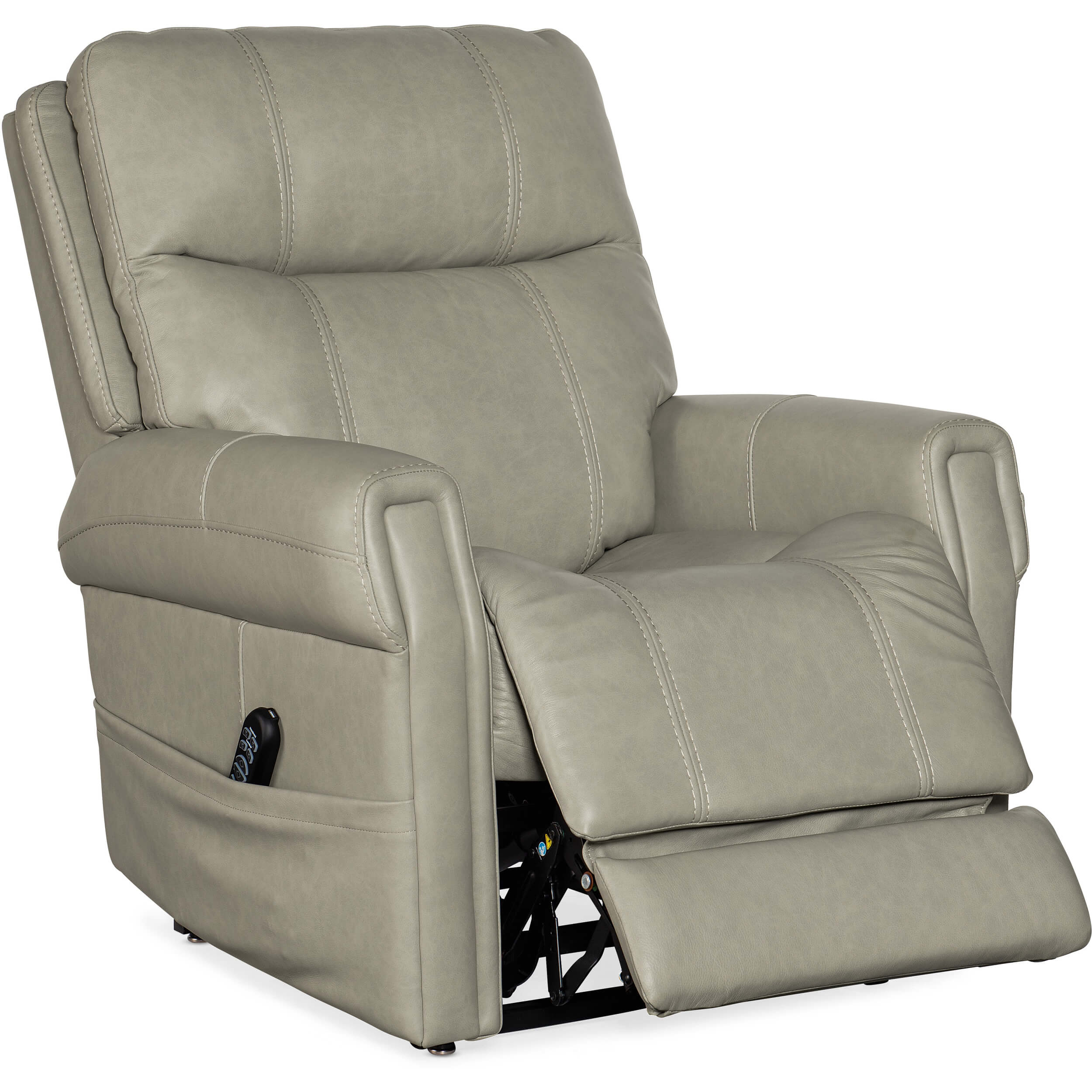 Carroll Power Motion Leather Recliner, Milton Fog - Image 5