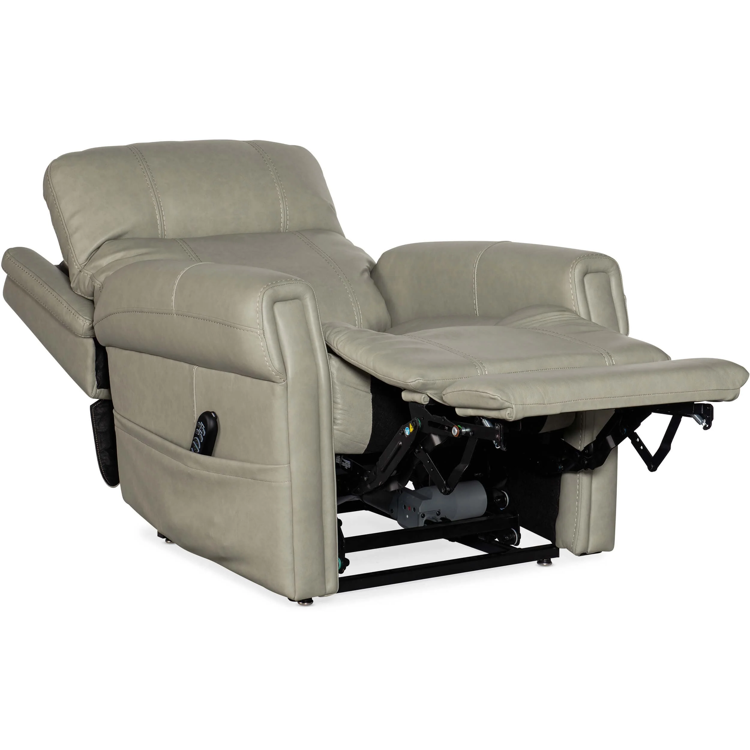 Carroll Power Motion Leather Recliner, Milton Fog - Image 6