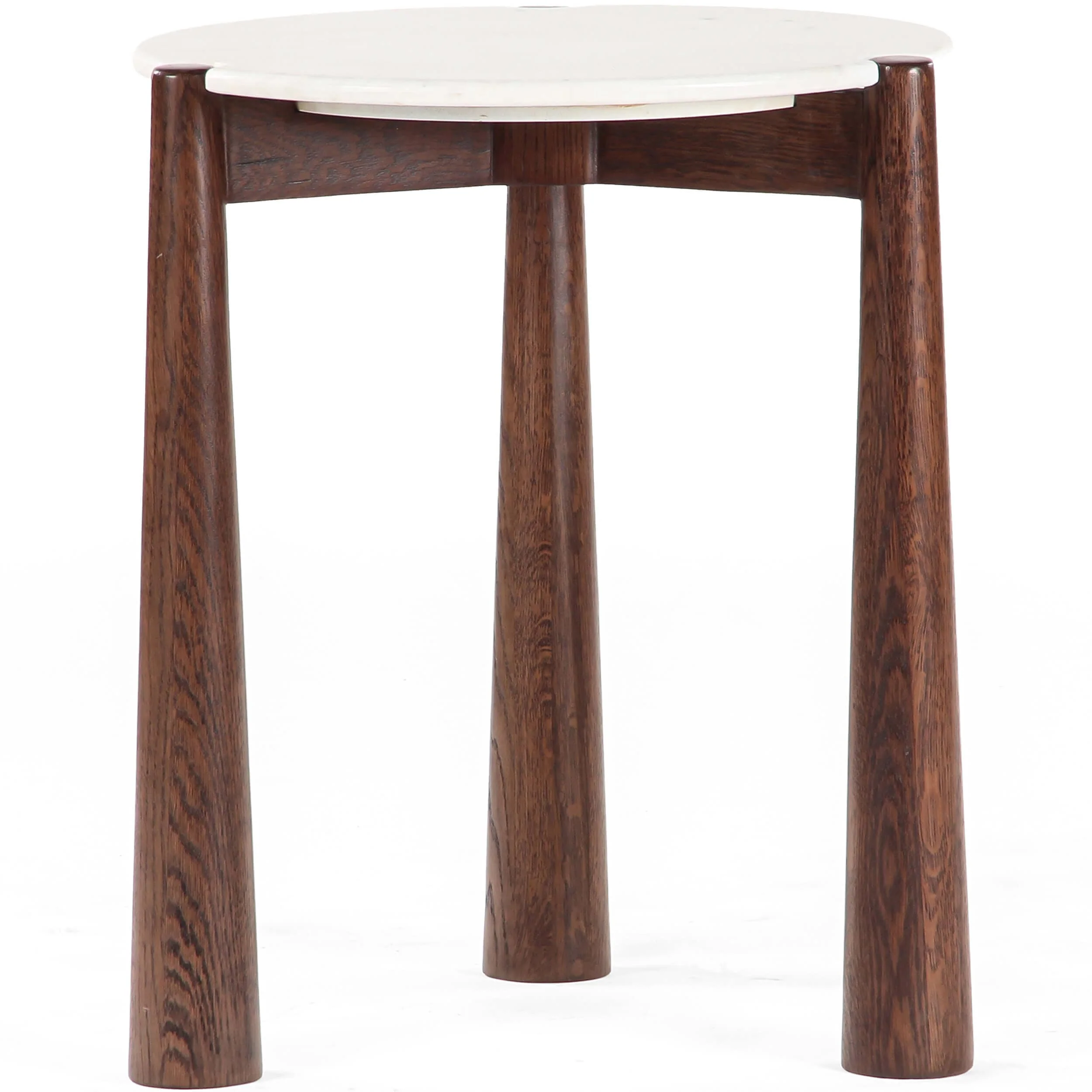 Carver Side Table, White/Brown - Image 2