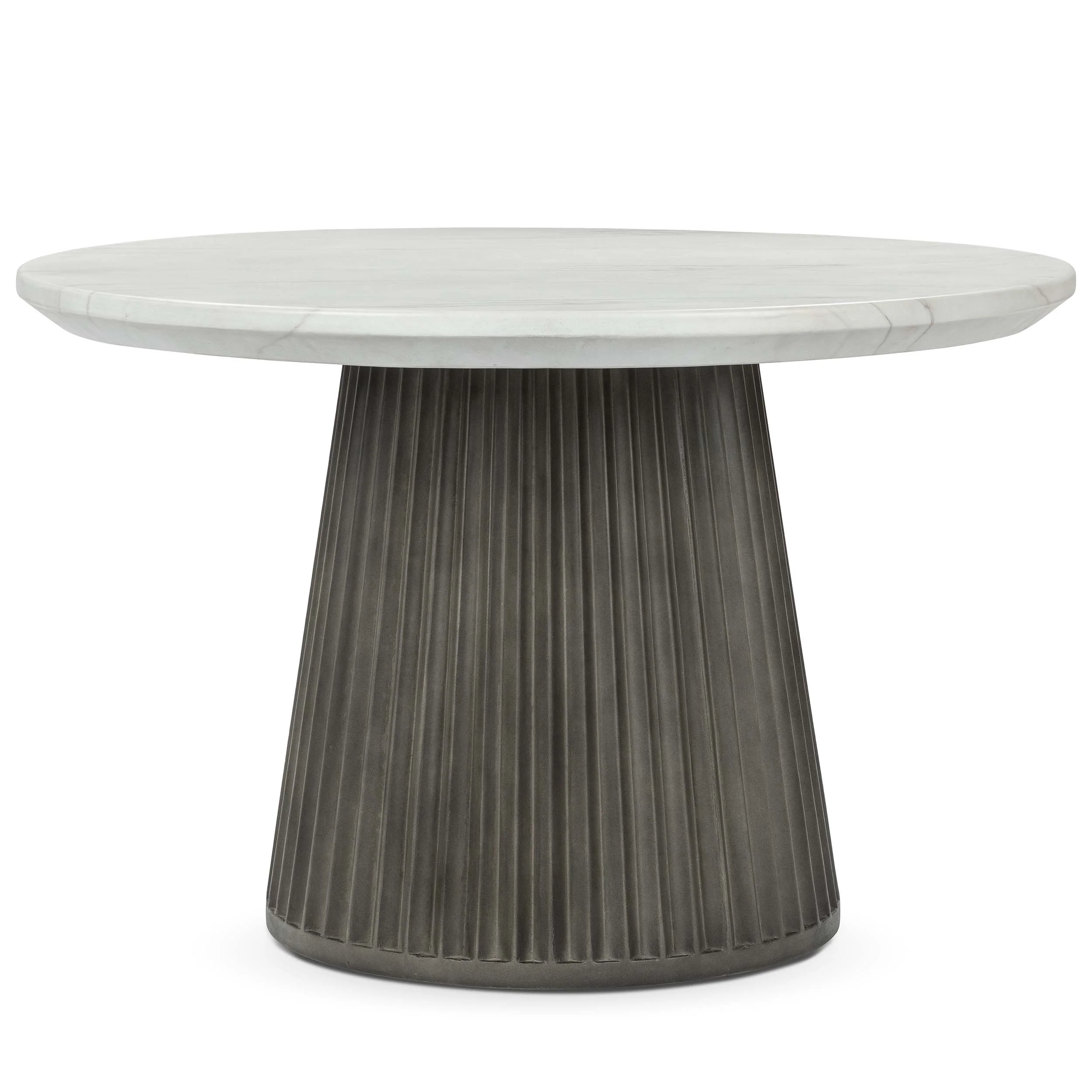 Caspia Outdoor Round Dining Table, Gray