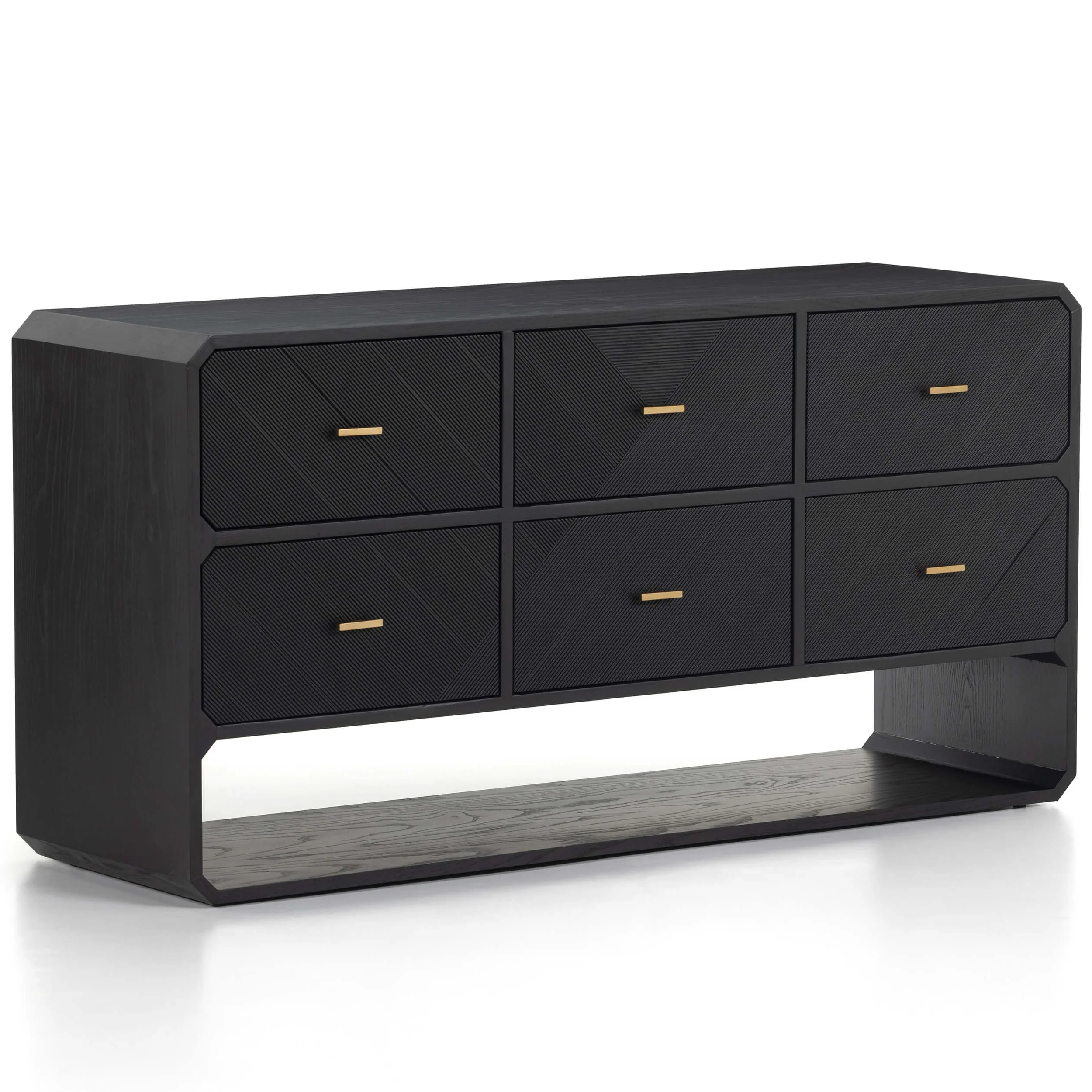 Caspian 6 Drawer Dresser, Black Ash Veneer by Four Hands