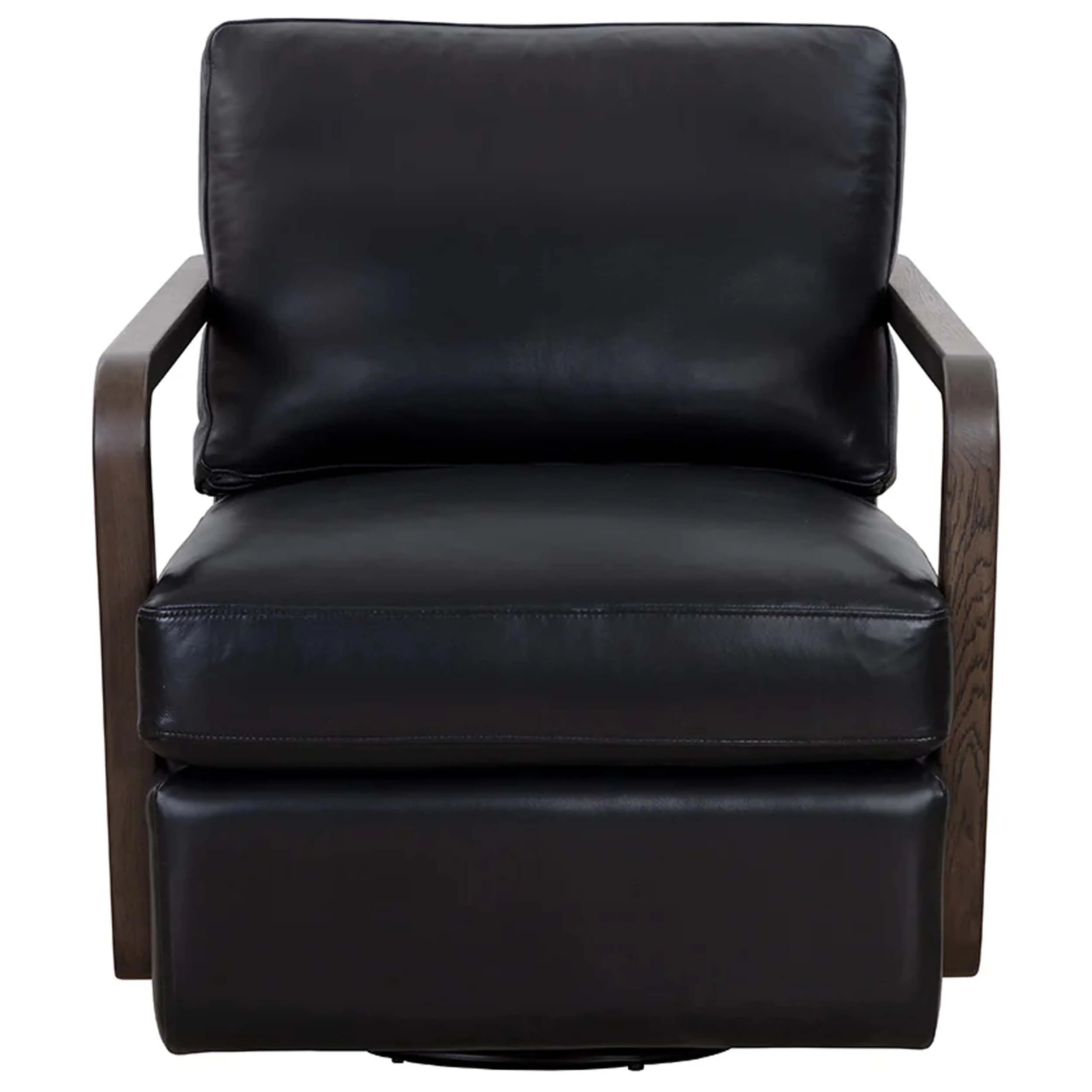 Castell Leather Swivel Chair, Cortina Black - Image 2