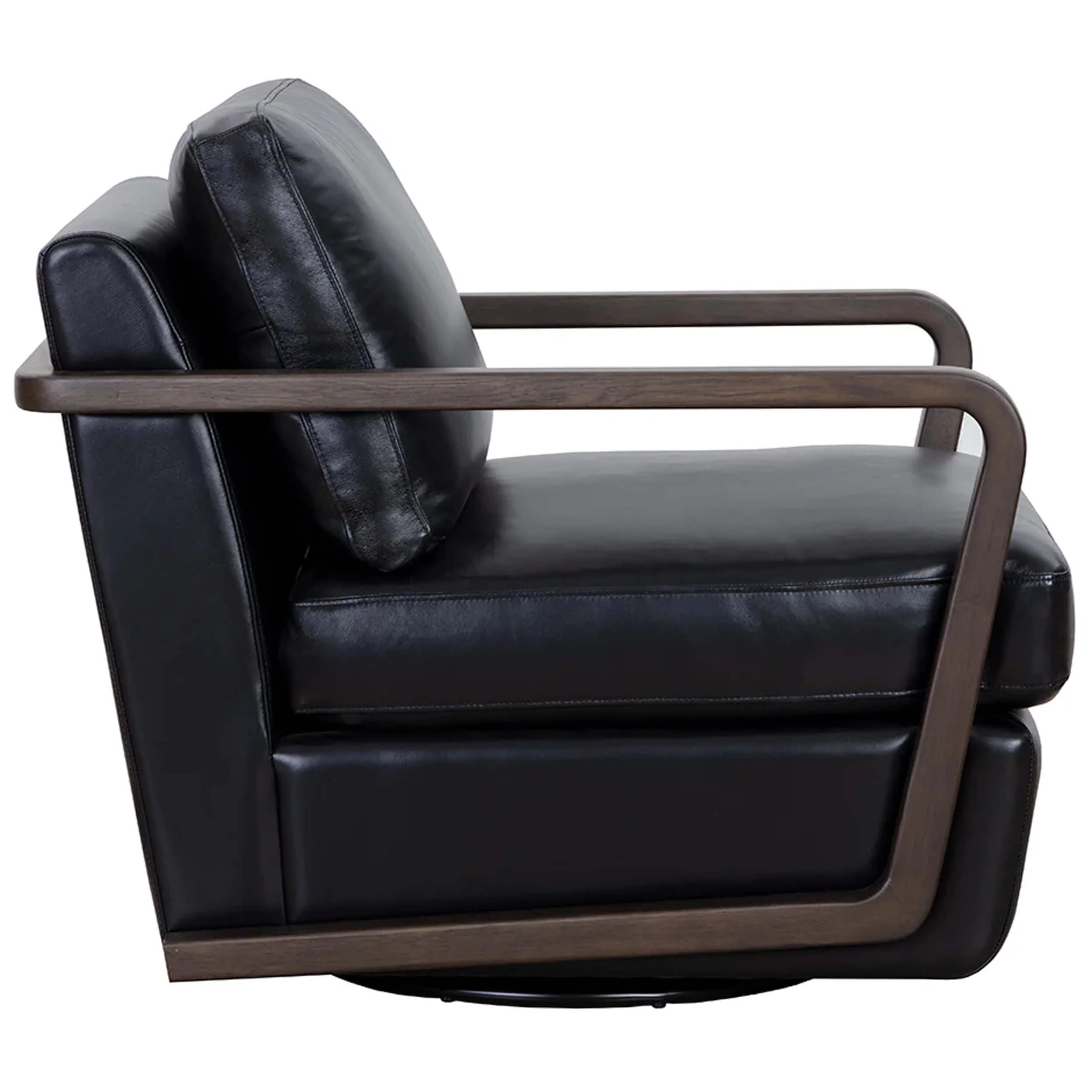 Castell Leather Swivel Chair, Cortina Black - Image 3
