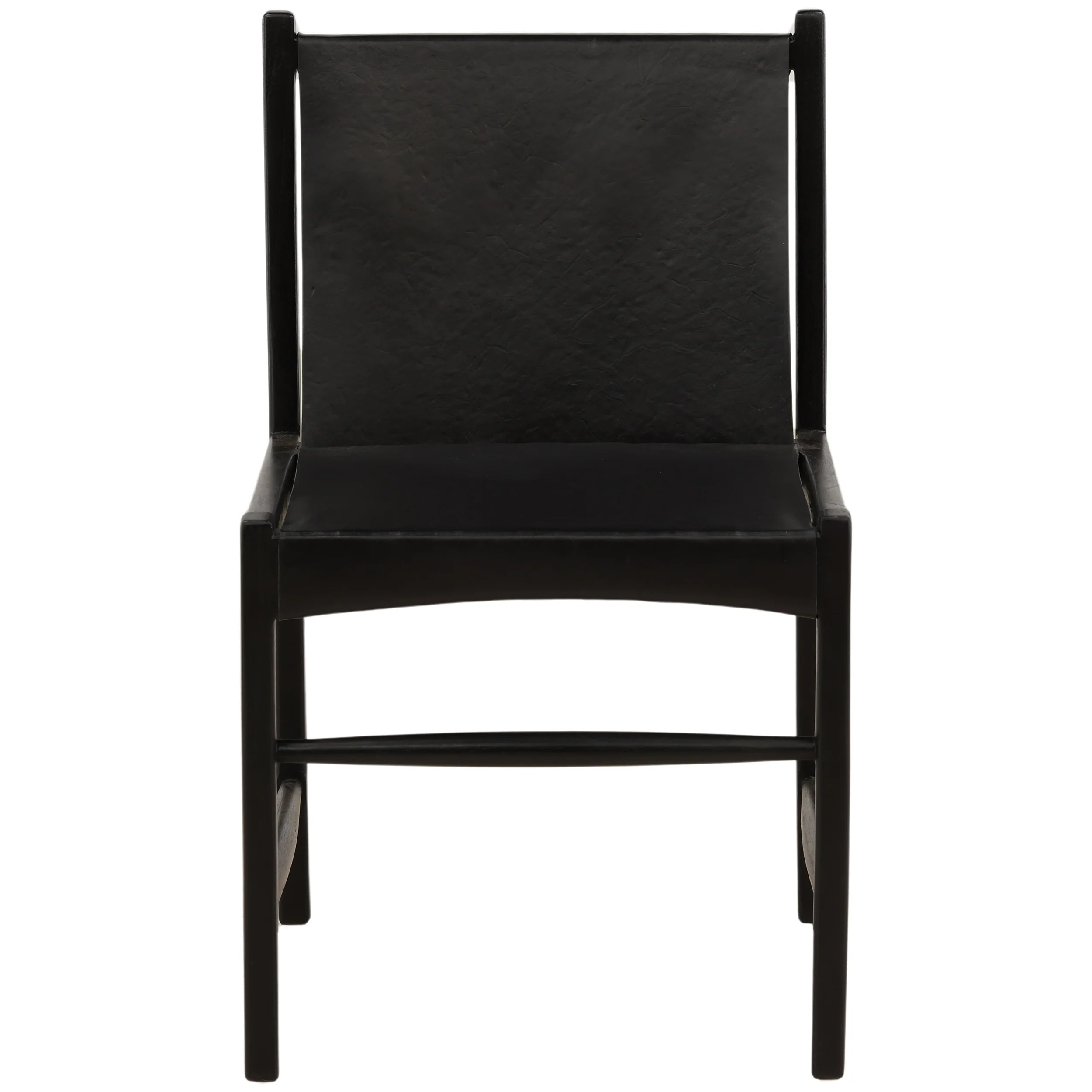 Celestine Leather Dining Chair, Black, Set of 2 - Image 2
