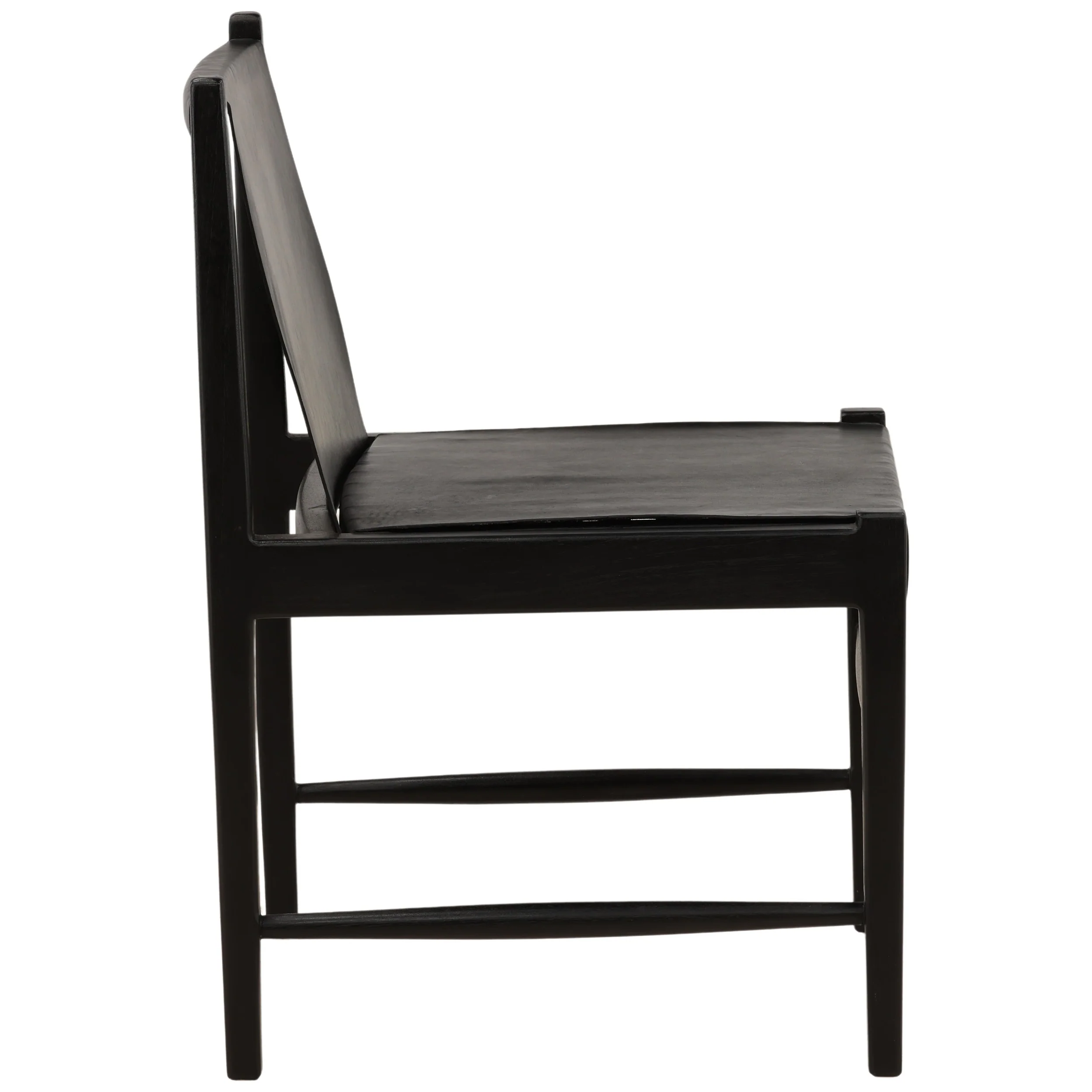 Celestine Leather Dining Chair, Black, Set of 2 - Image 3