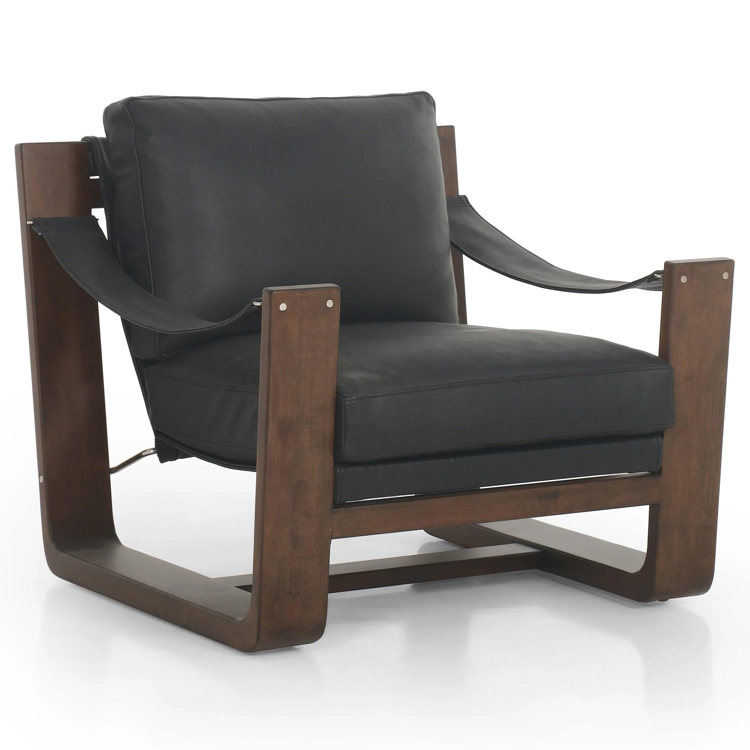 Cesar Leather Chair, Carson Black by Four Hands