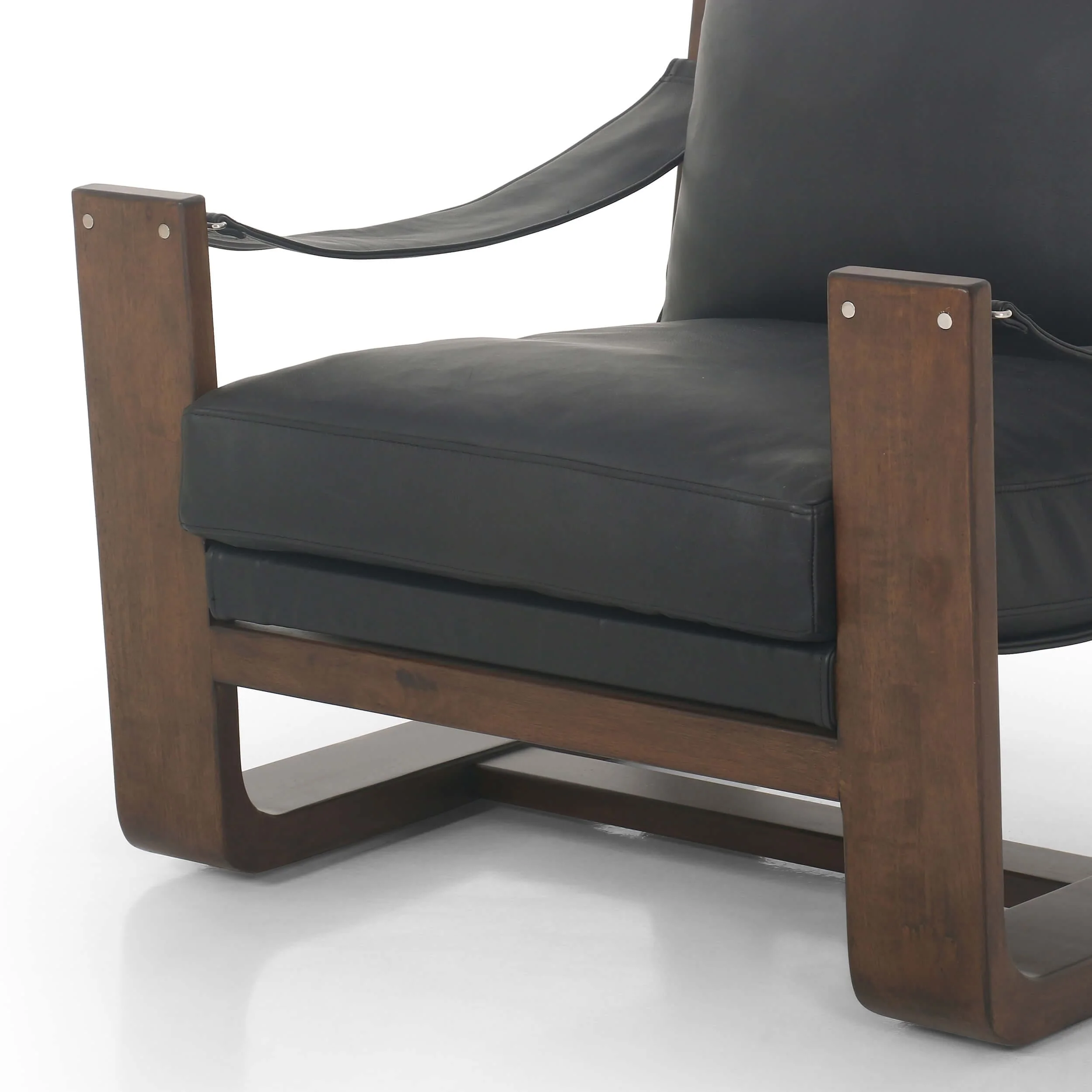 Cesar Leather Chair, Carson Black by Four Hands - Image 5