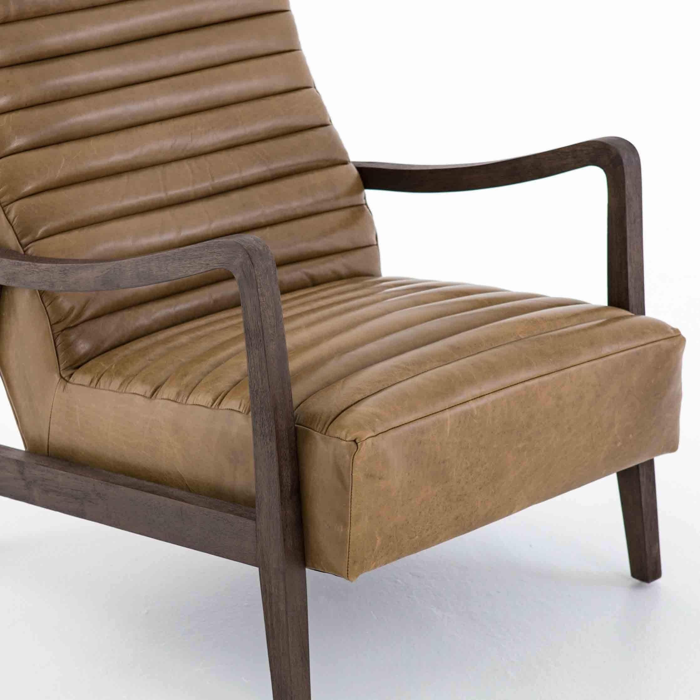 Chance Leather Chair, Warm Taupe Dakota by Four Hands - Image 5