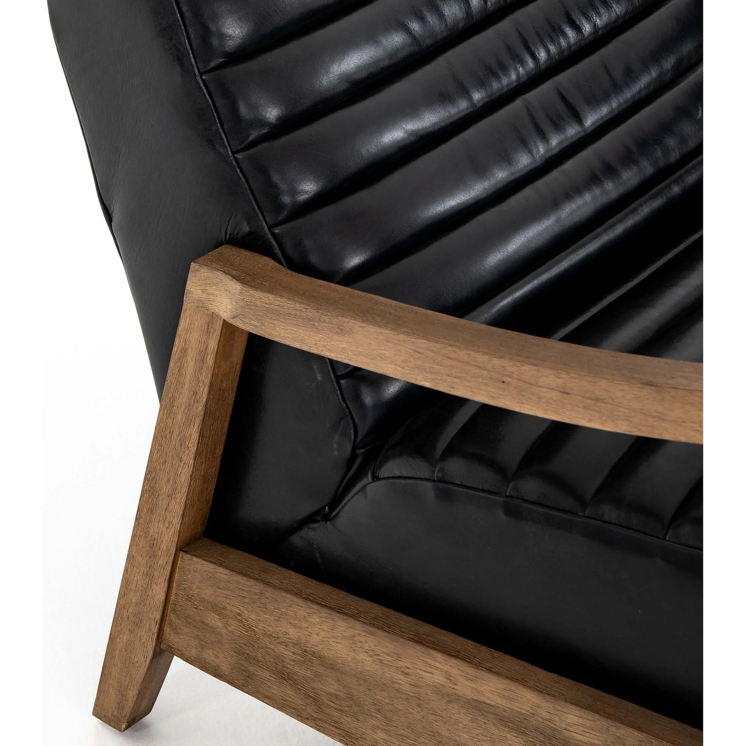 Chance Leather Recliner, Dakota Black by Four Hands - Image 12