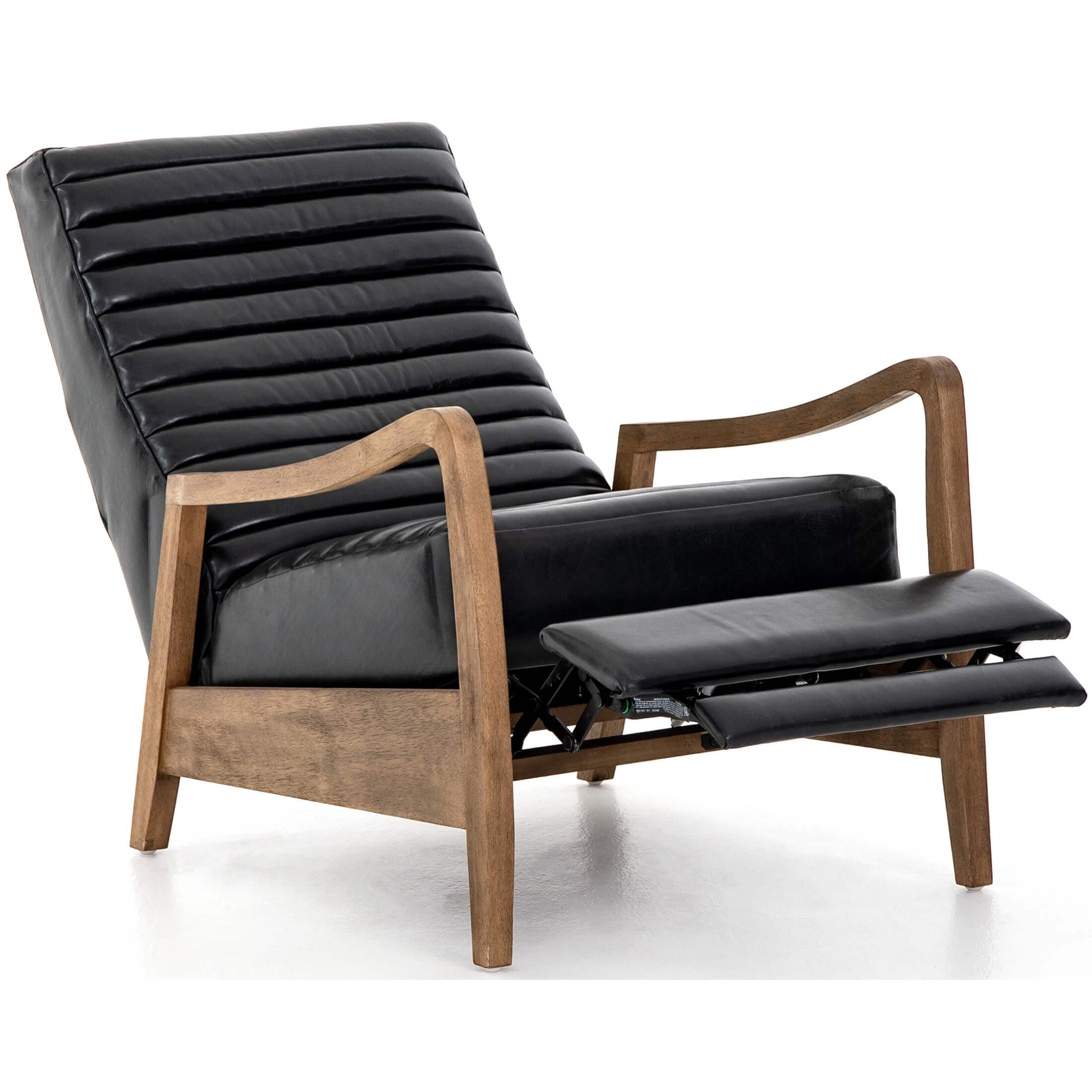 Chance Leather Recliner, Dakota Black by Four Hands - Image 6