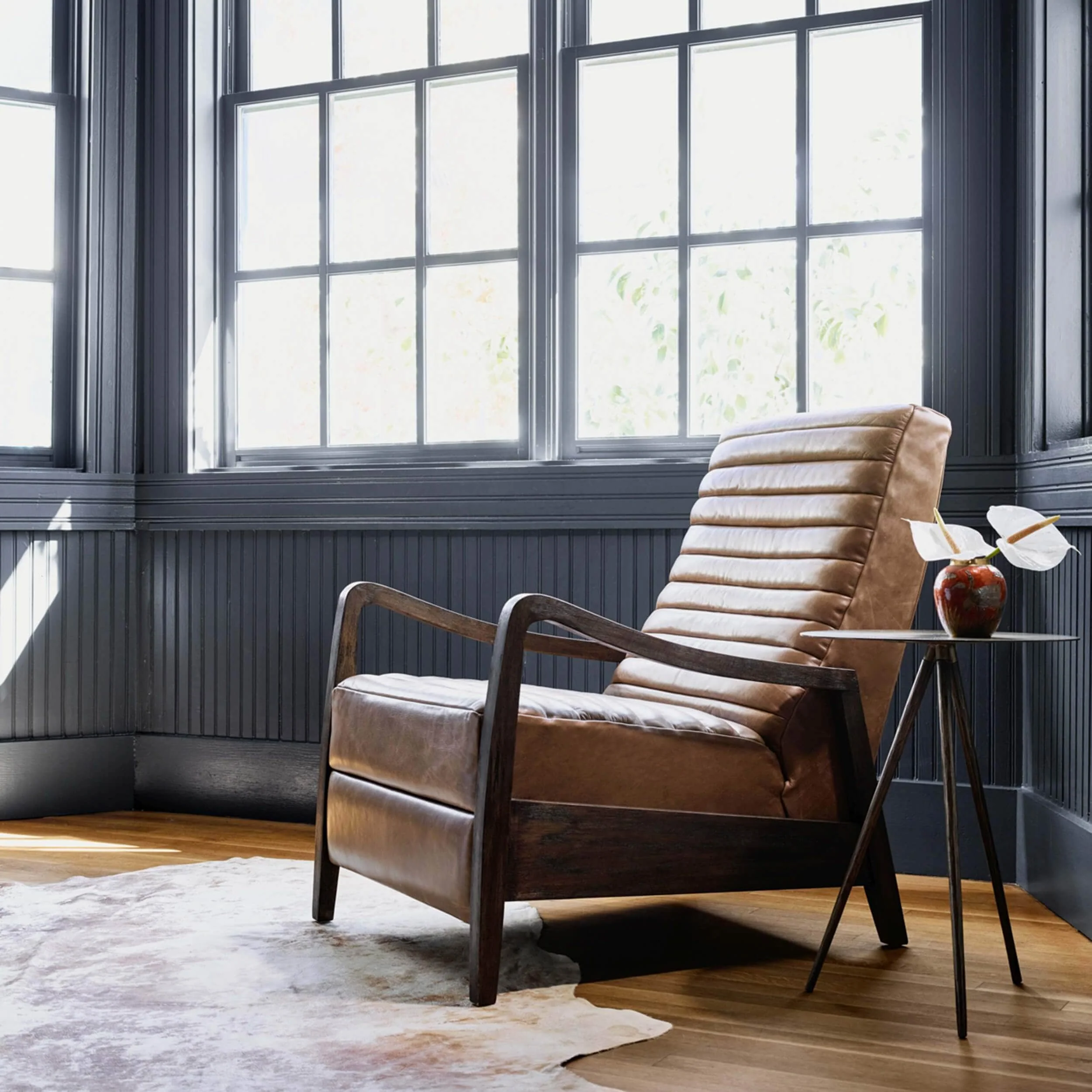 Chance Leather Recliner, Warm Taupe Dakota by Four Hands - Image 3