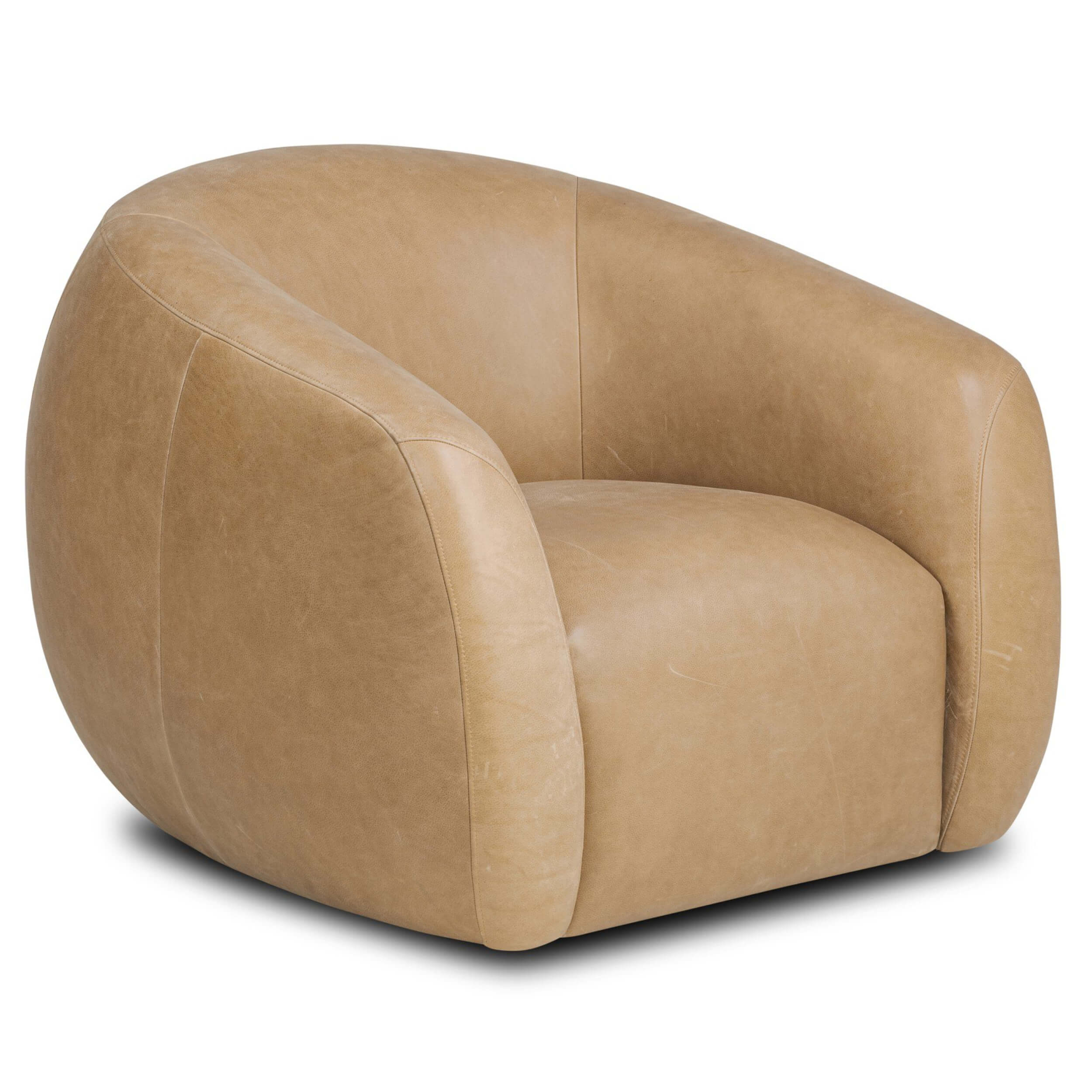 Channing Leather Swivel Chair, Palermo Drift by Four Hands
