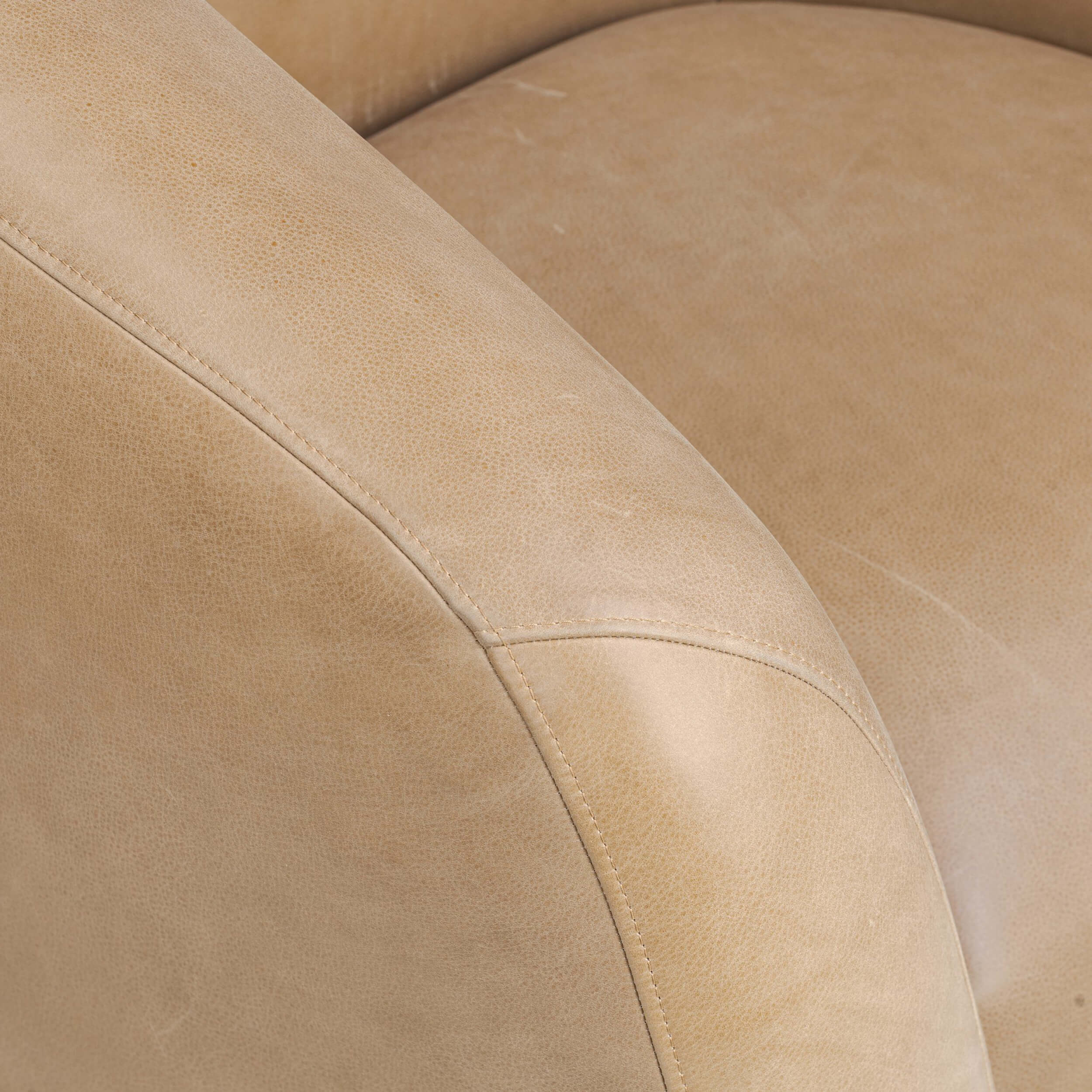 Channing Leather Swivel Chair, Palermo Drift by Four Hands - Image 4