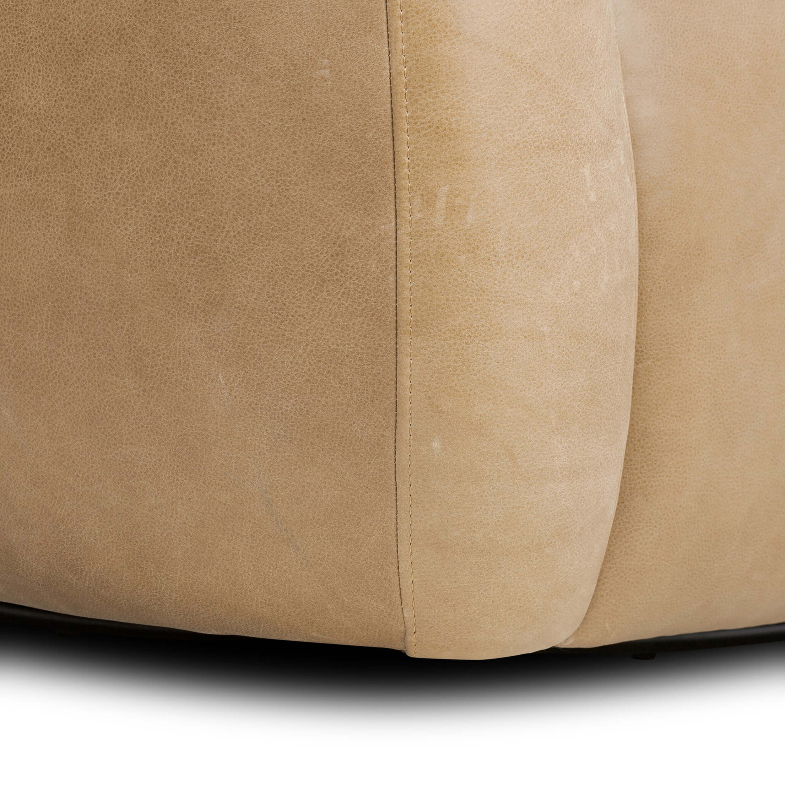 Channing Leather Swivel Chair, Palermo Drift by Four Hands - Image 5