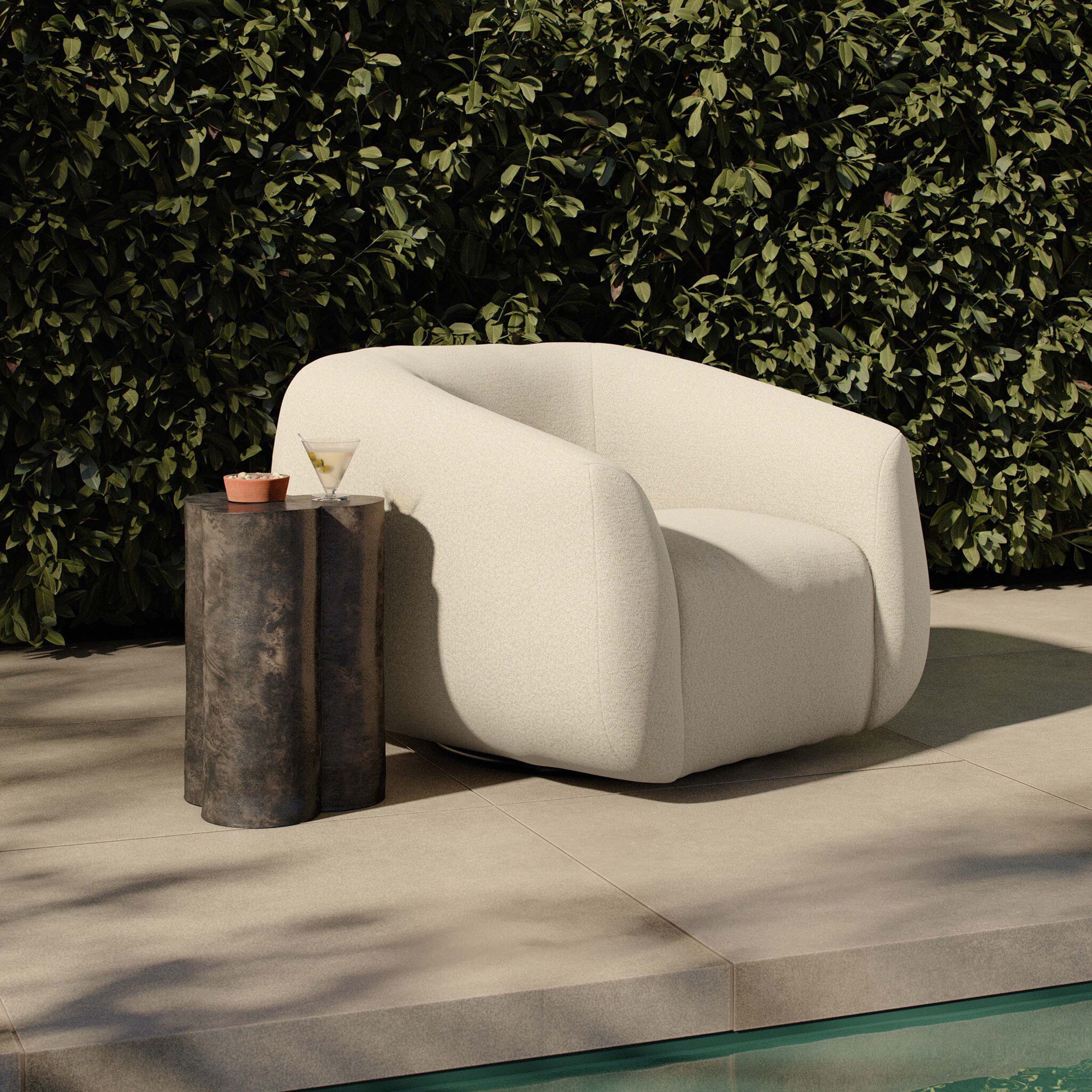 Channing Outdoor Swivel Chair, Jasper Natural by Four Hands - Image 7