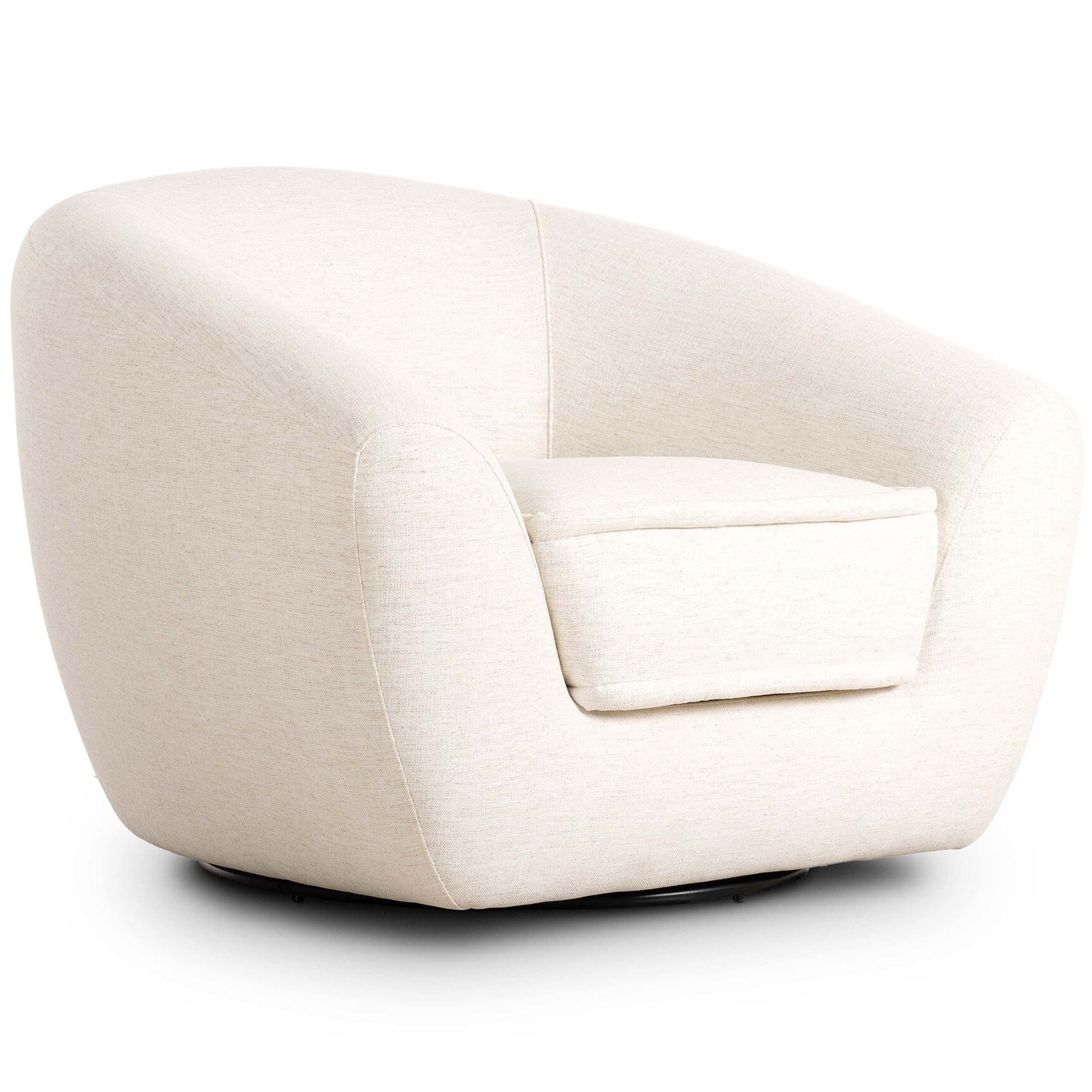 Chantal Swivel Club Chair, Nomad Snow by Four Hands