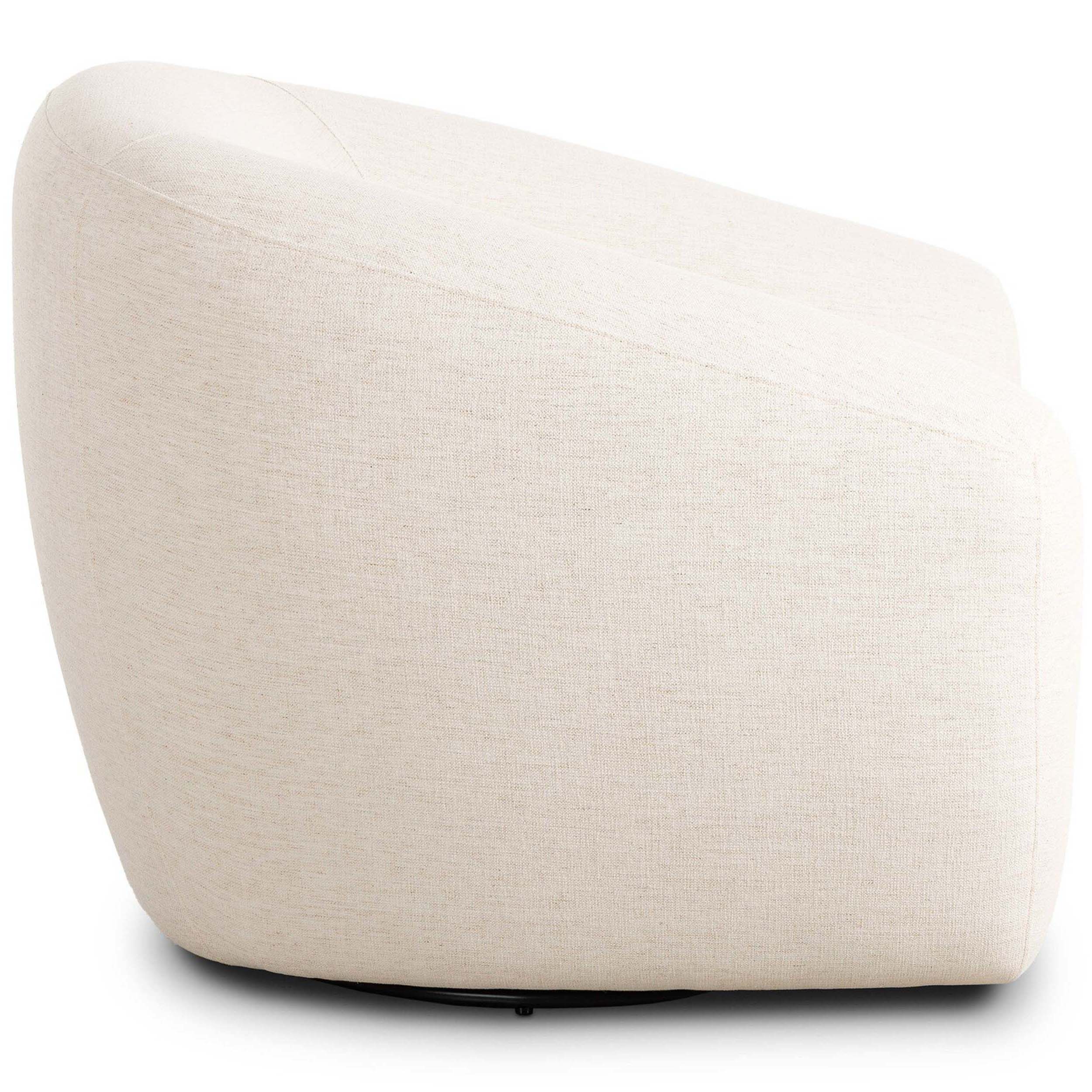 Chantal Swivel Club Chair, Nomad Snow by Four Hands - Image 3