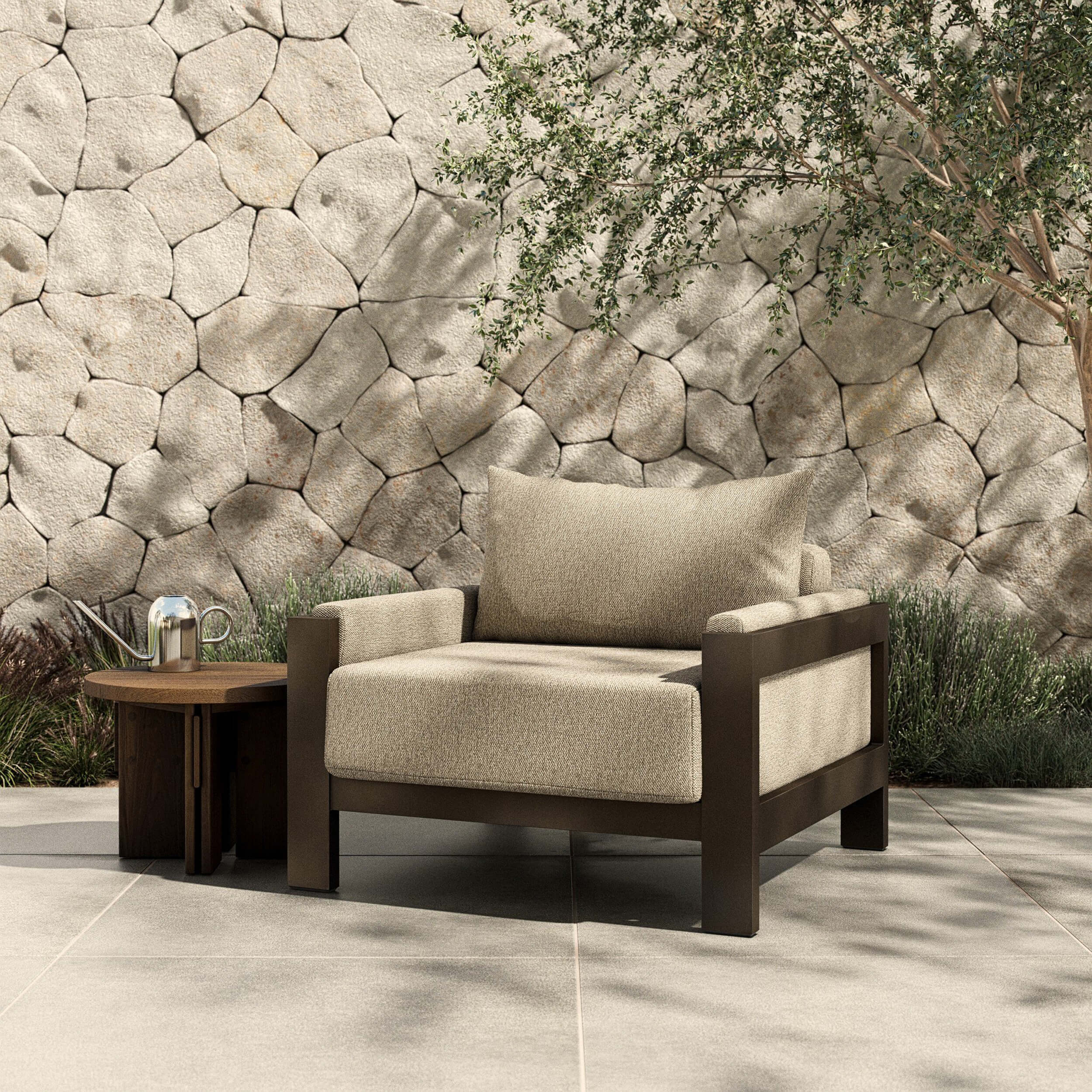 Chapman Outdoor Metal Chair, Concha Fog by Four Hands - Image 6