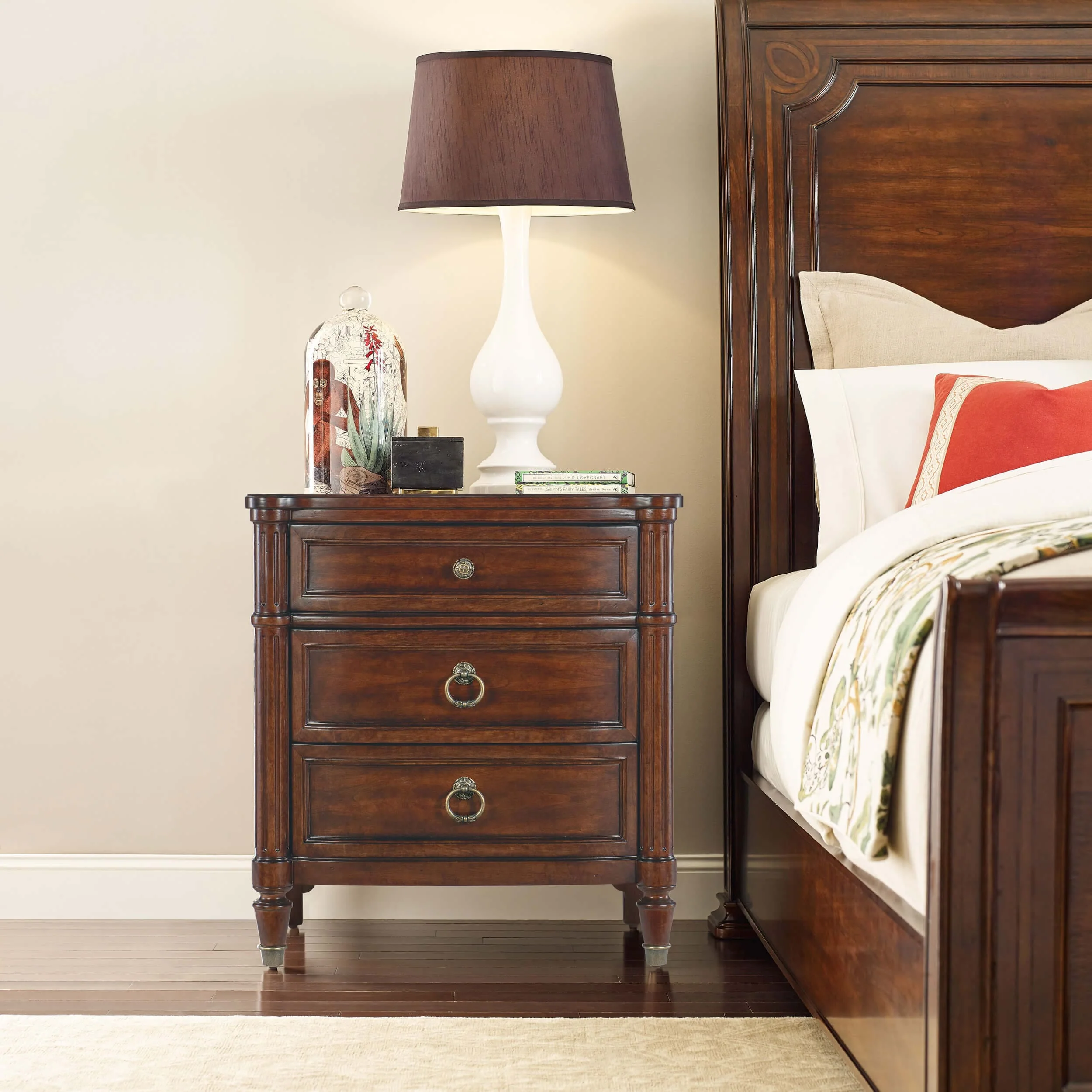 Charleston 3 Drawer Nightstand, Maraschino Cherry - Image 4
