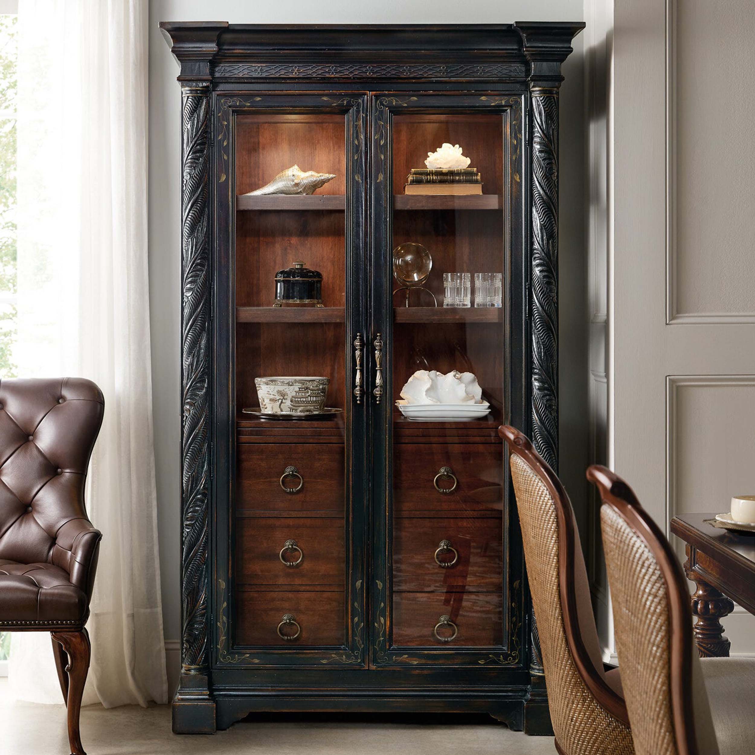 Charleston Display Cabinet, Black Cherry - Image 4