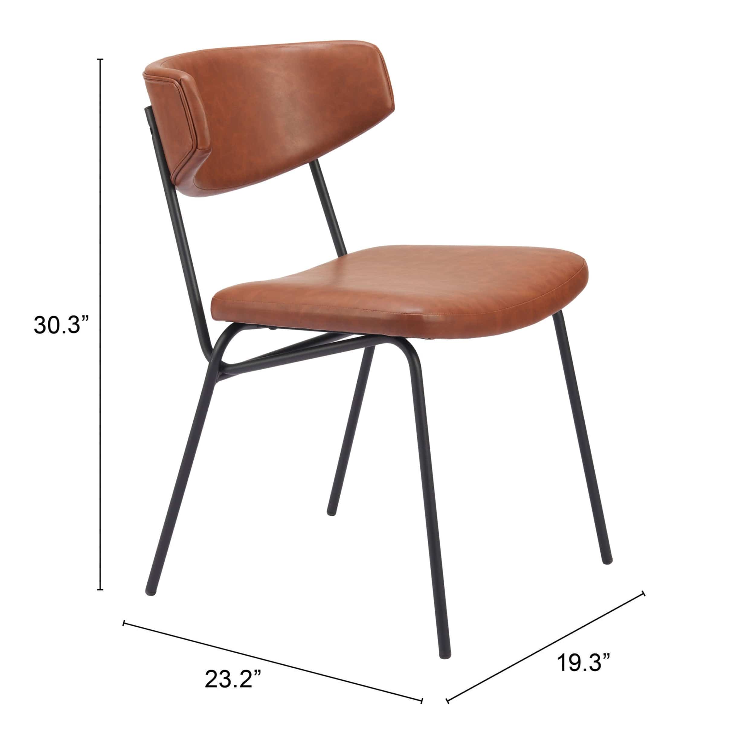 Charon Dining Chair, Vintage Brown, Set of 2 - Image 7
