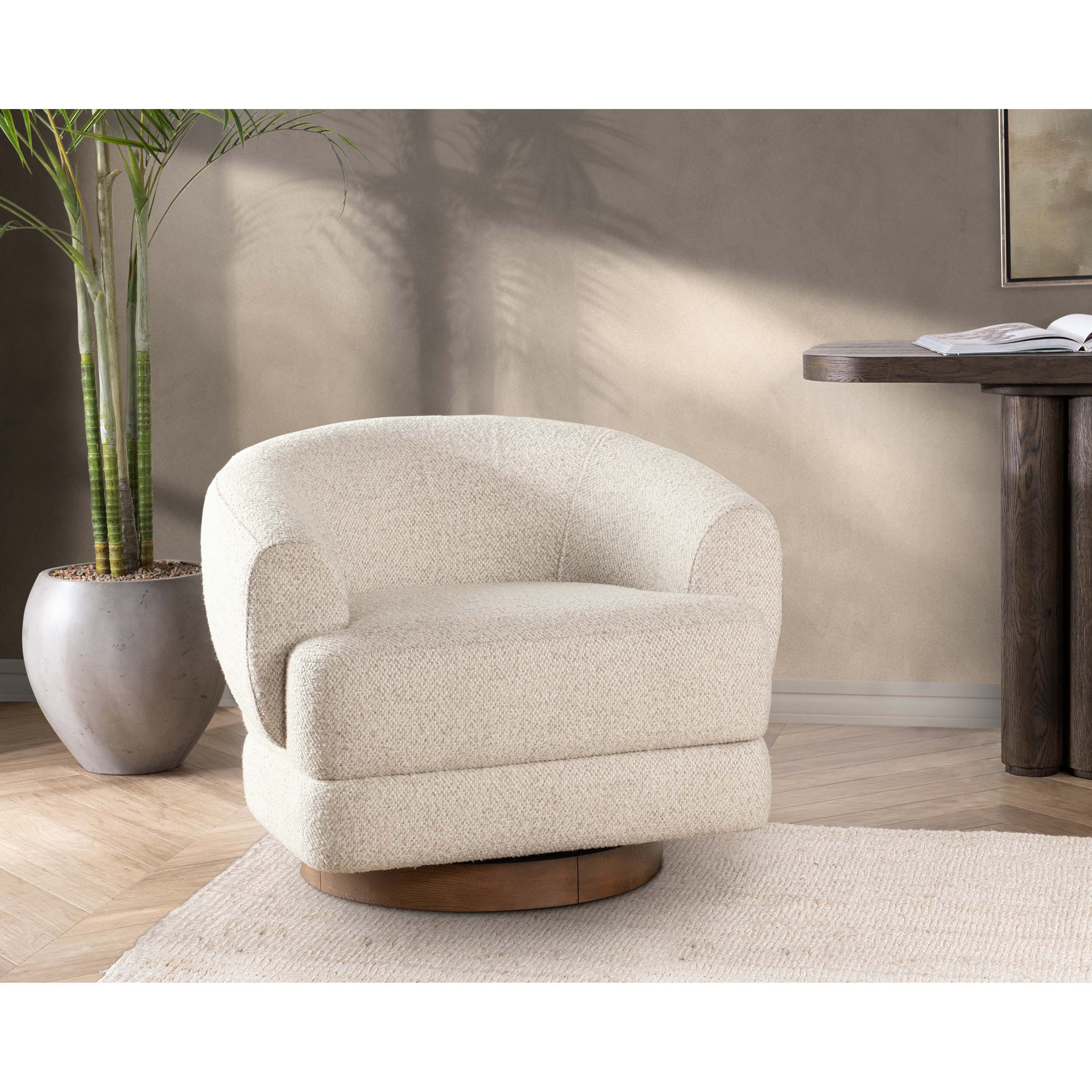 Chassia Swivel Chair, Dusty Beige - Image 7