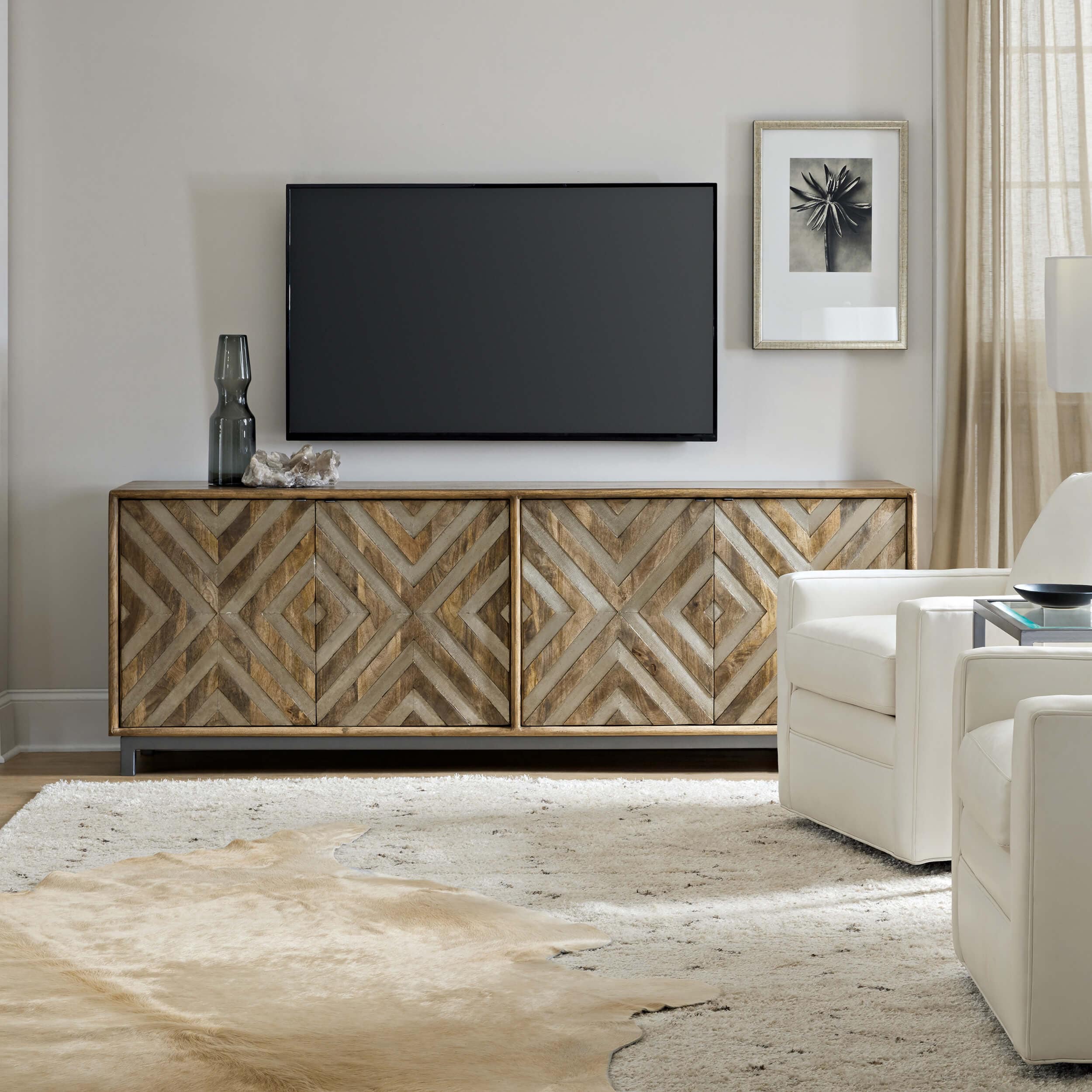 Chevron Entertainment Console, Medium Wood - Image 4