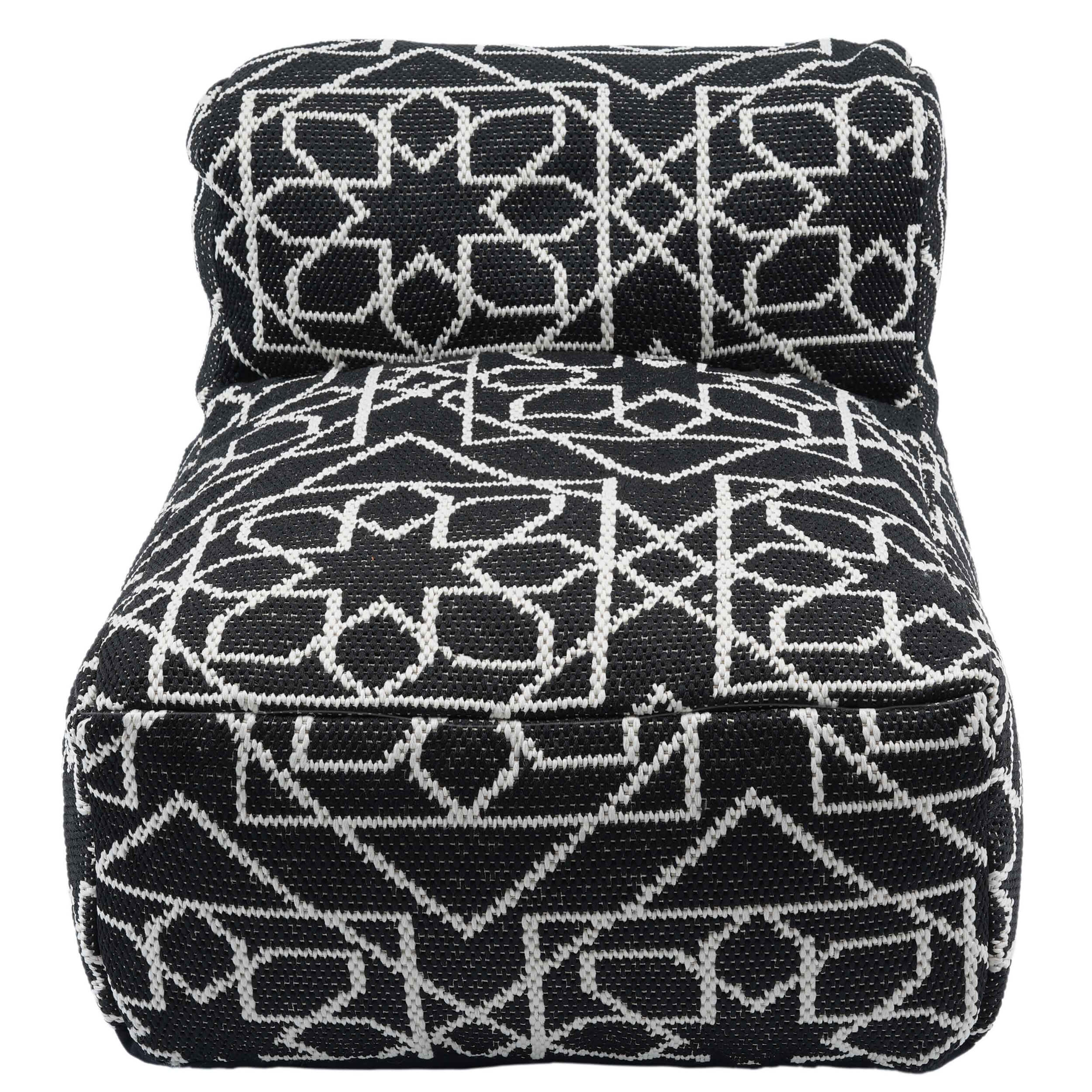 Chiara Indoor/Outdoor Pouf, Black - Image 2