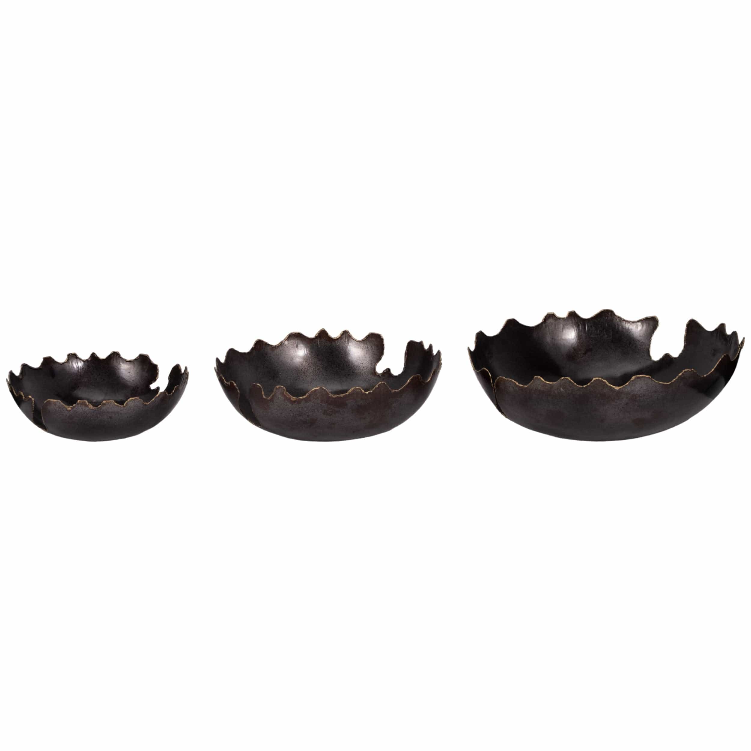 Chipped Bowls, Black, Set of 3 - Image 2
