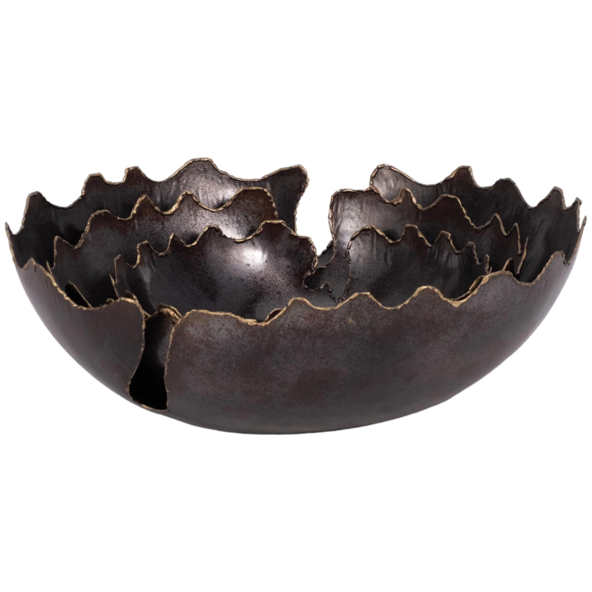 Chipped Bowls, Black, Set of 3 - Image 3